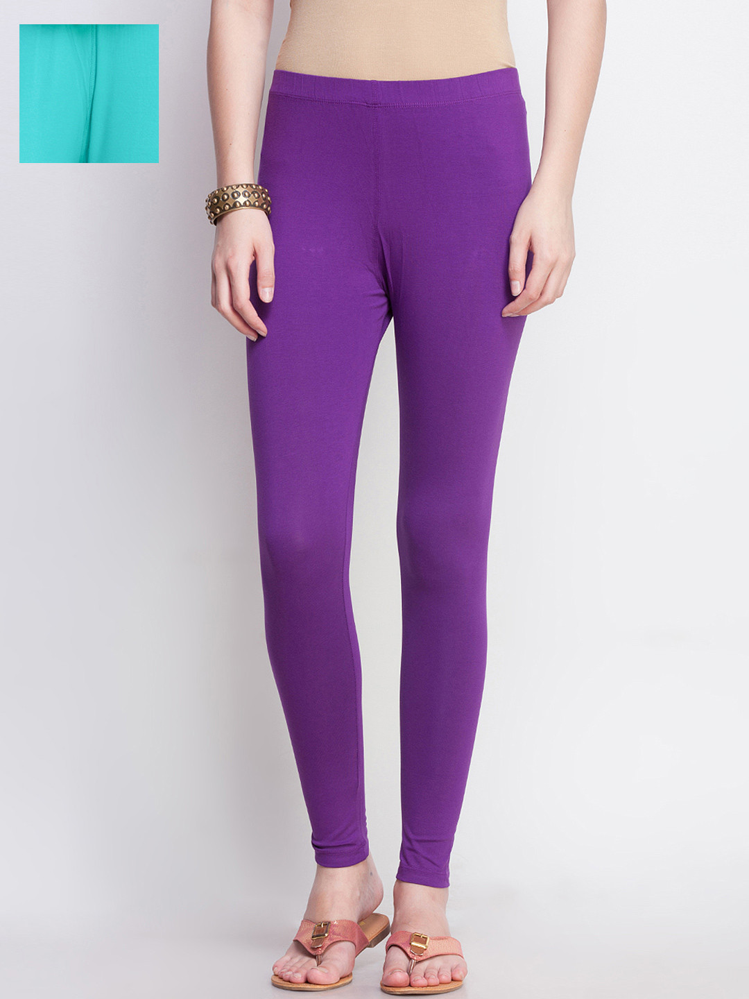 

Dollar Missy Pack of 2 Ankle Length Leggings, Sea green