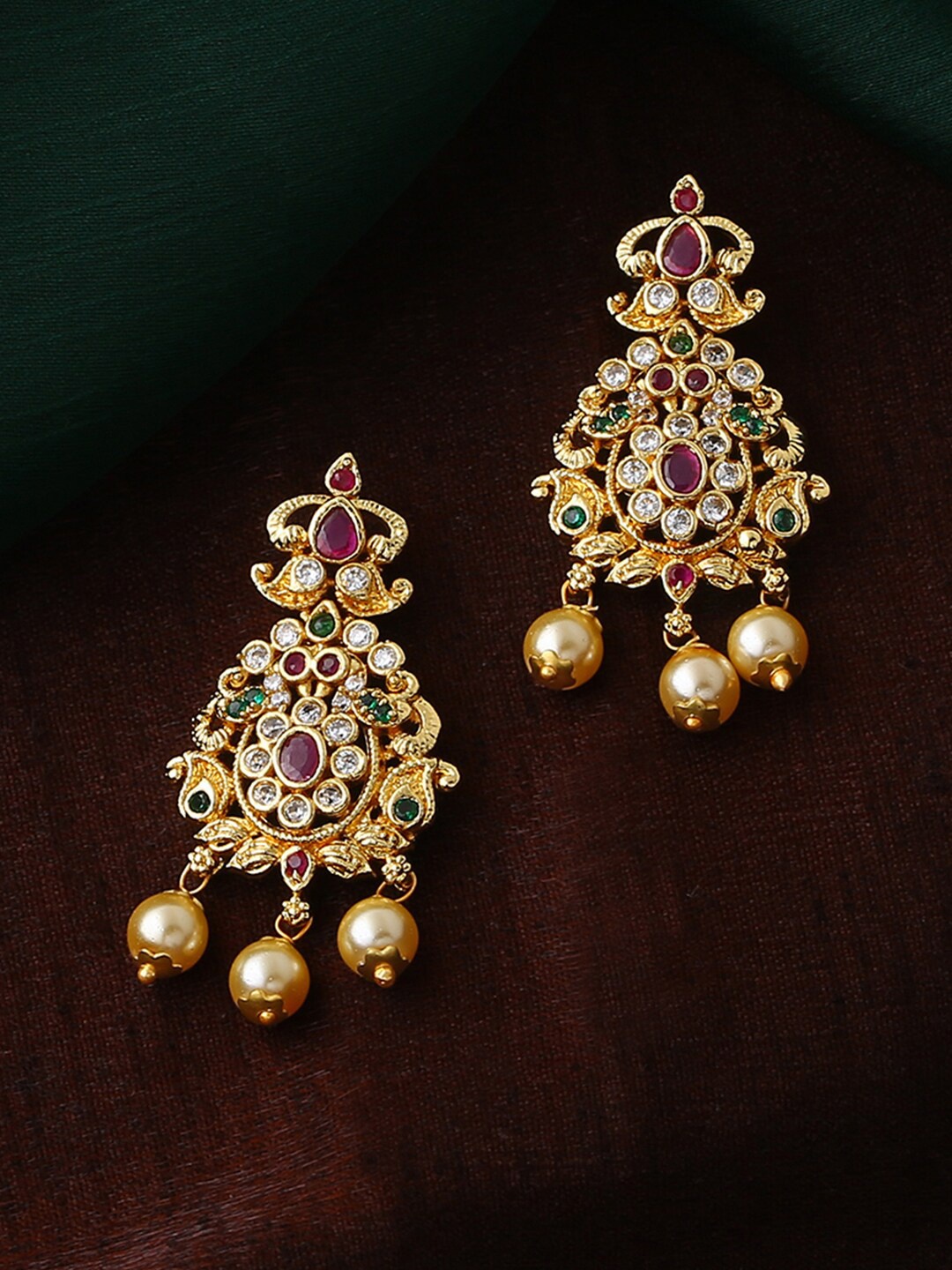 

Estele Gold-Plated Floral Drop Earrings