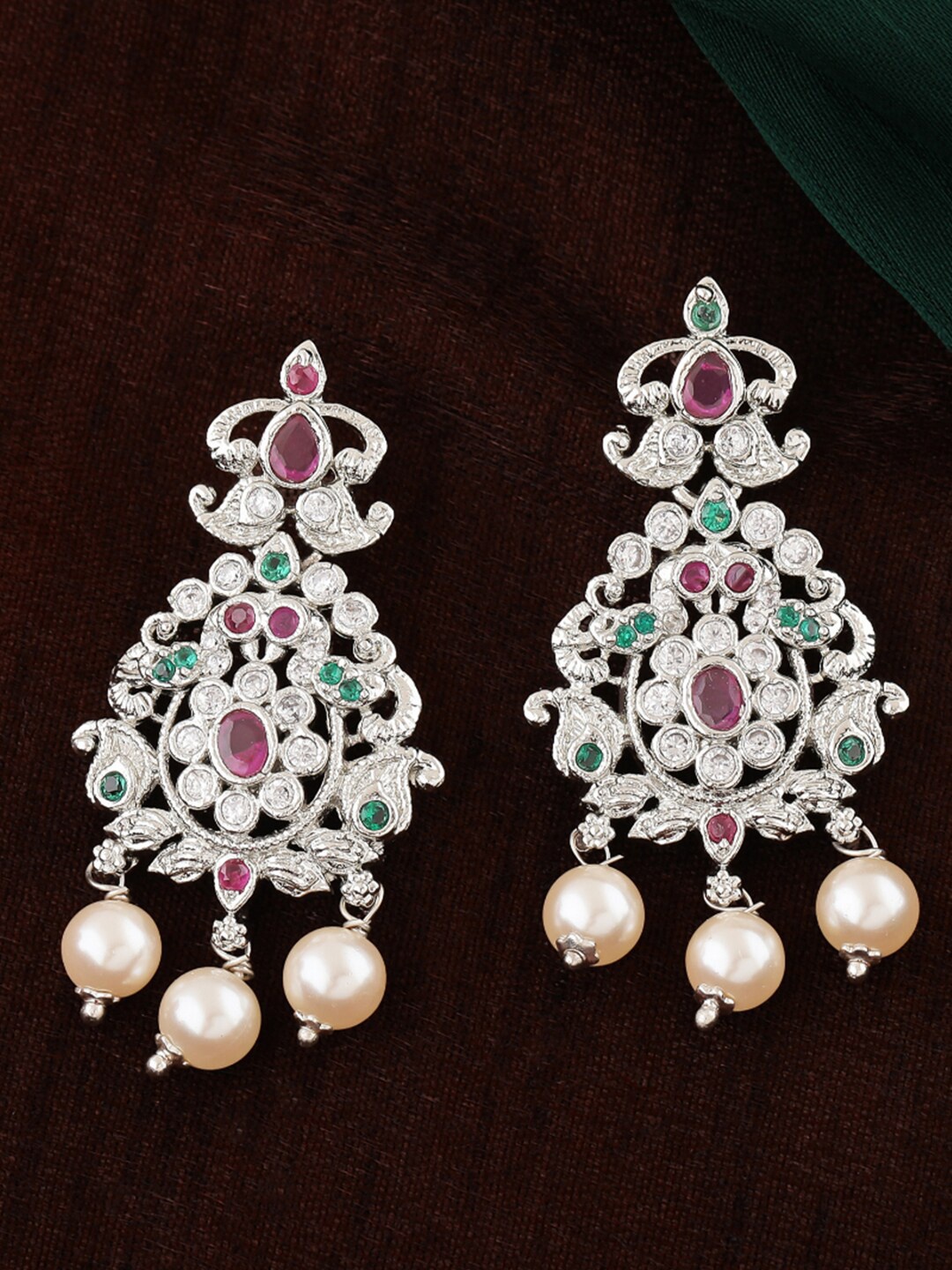 

Estele Silver-Plated Floral Drop Earrings