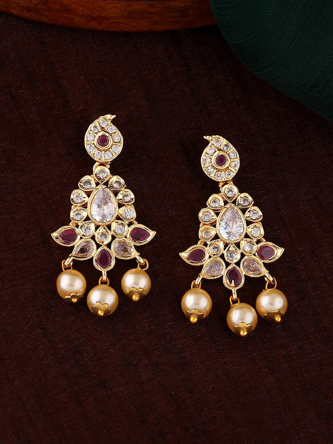 

Estele Gold-Plated Floral Drop Earrings