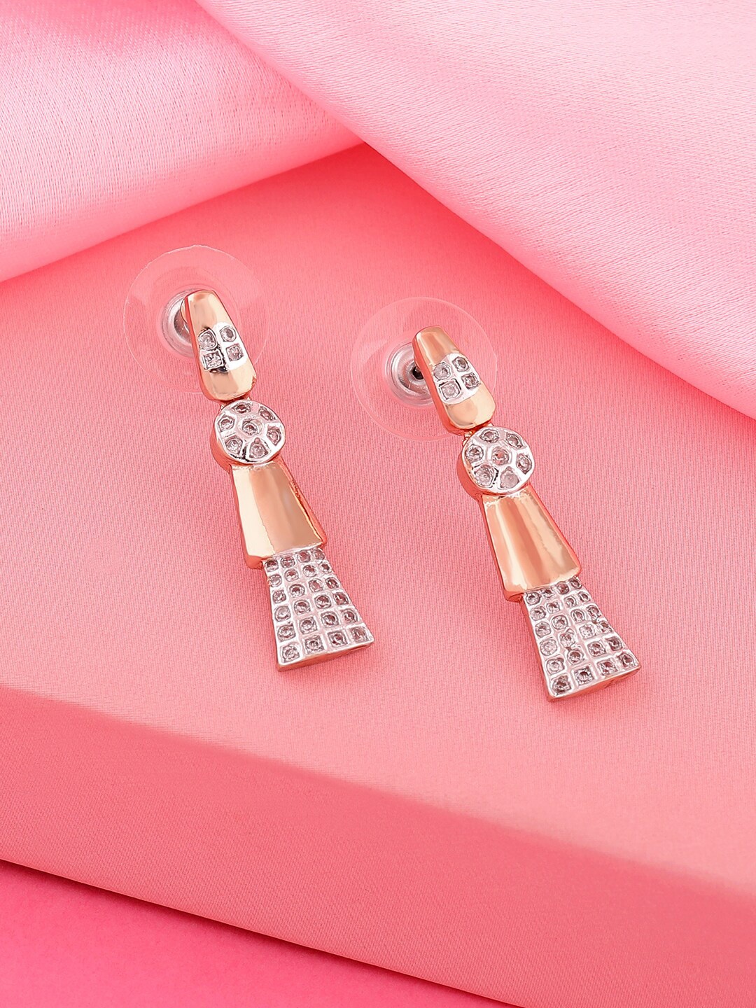 

Estele Rose Gold Plated Geometric Drop Earrings