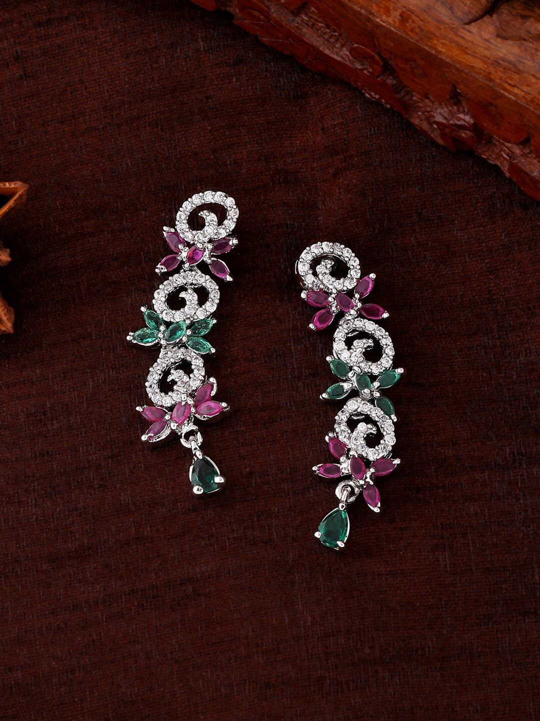 

Estele Silver-Plated Circular Drop Earrings