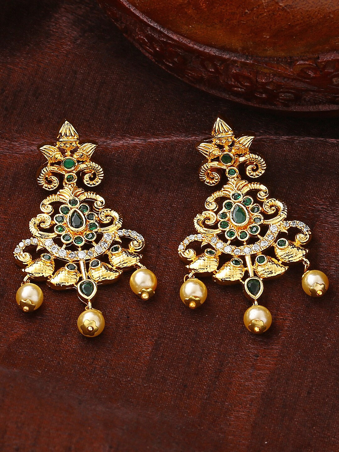 

Estele Gold-Plated Floral Drop Earrings