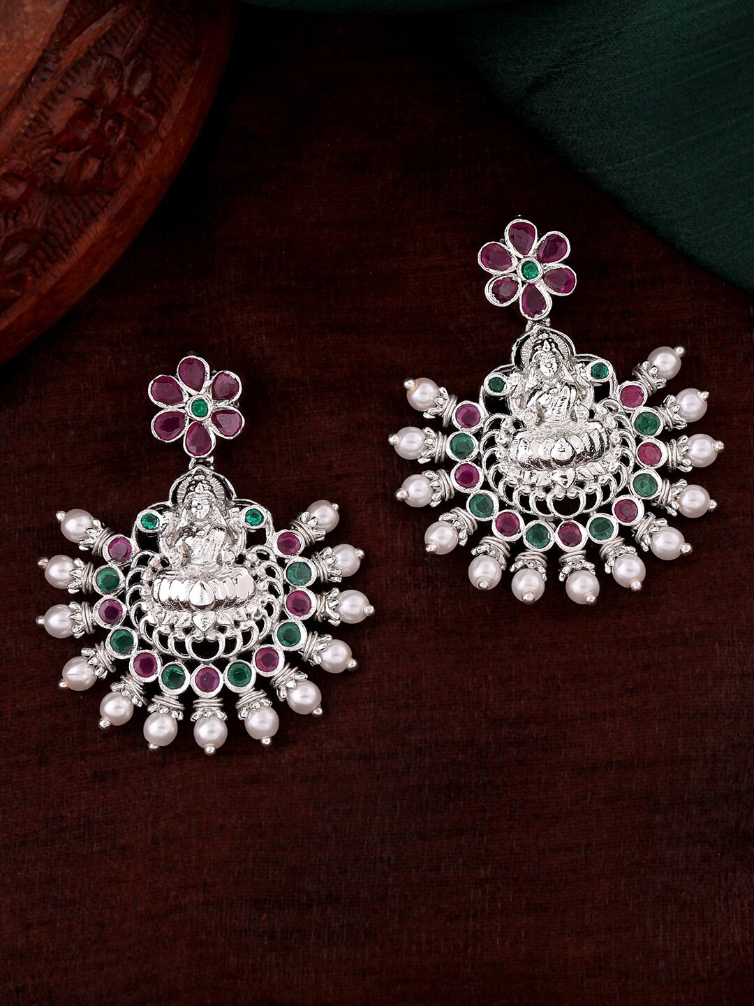 

Estele Silver-Plated Floral Drop Earrings