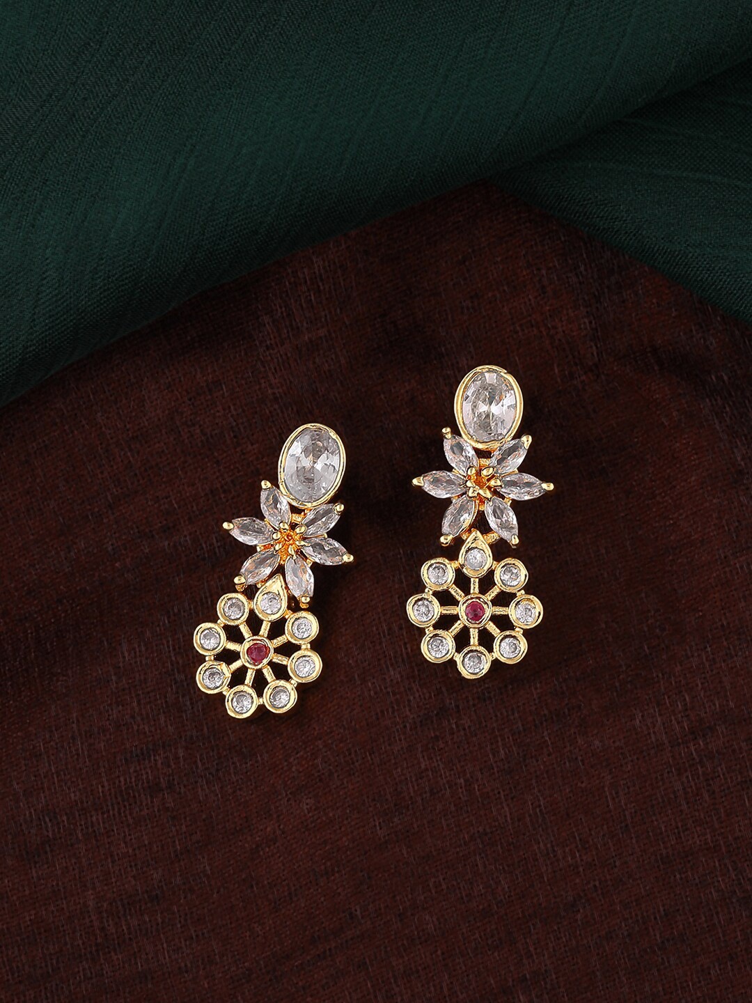 

Estele Gold-Plated Floral Drop Earrings