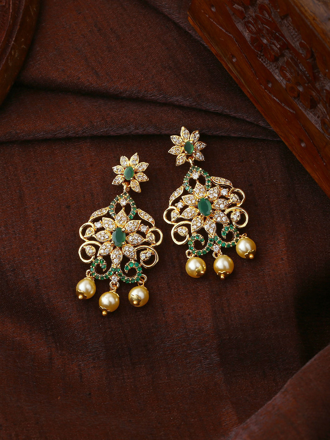 

Estele Gold-Plated Floral Drop Earrings