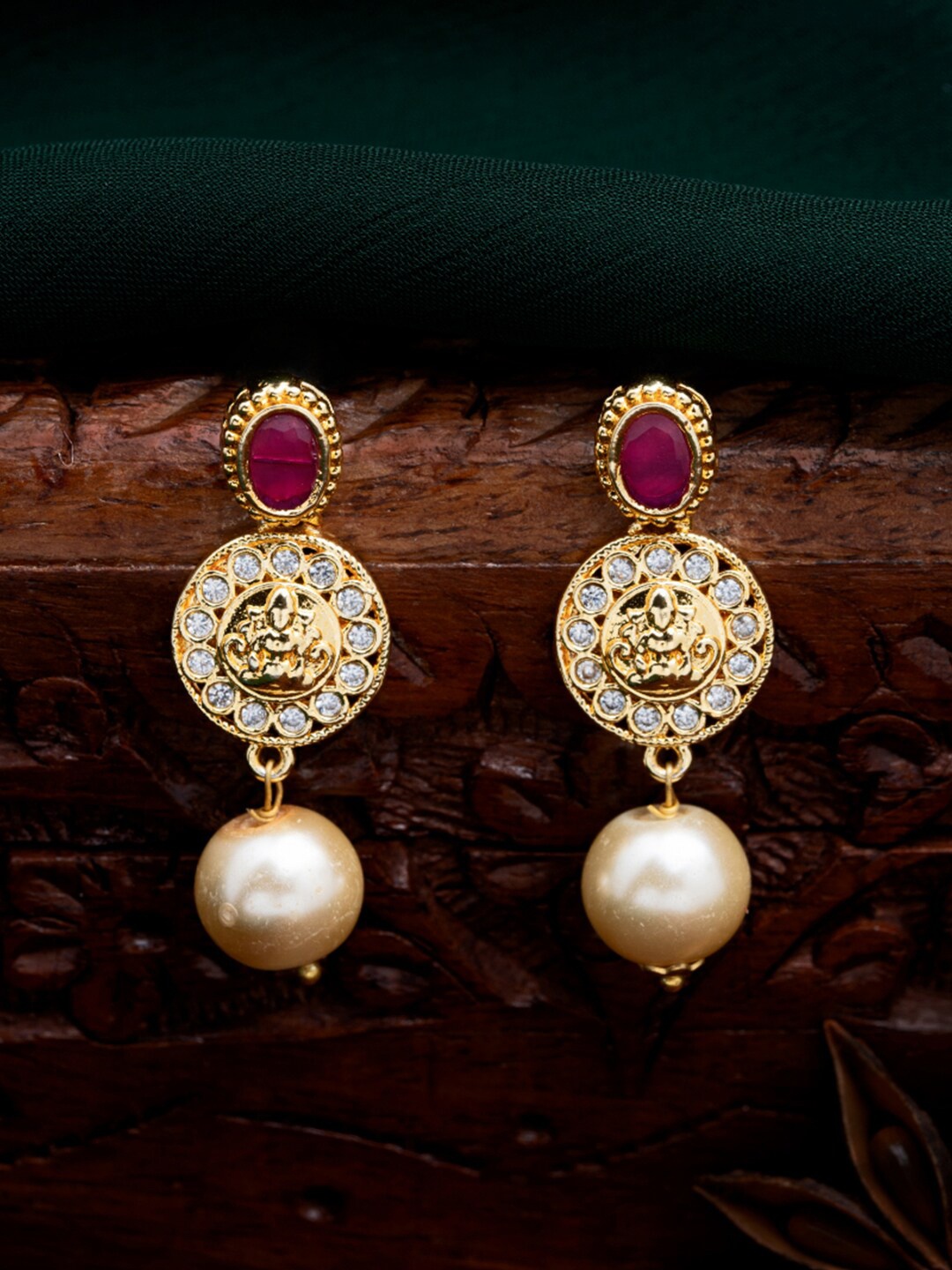 

Estele Circular Drop Earrings, Gold