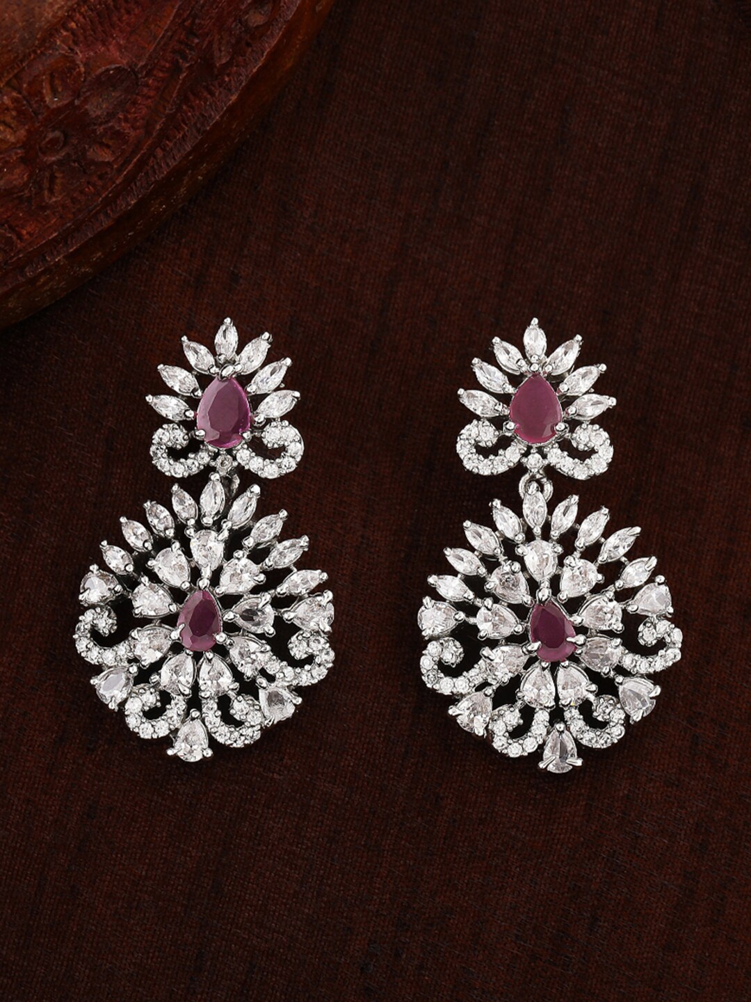 

Estele Silver-Plated Floral Drop Earrings