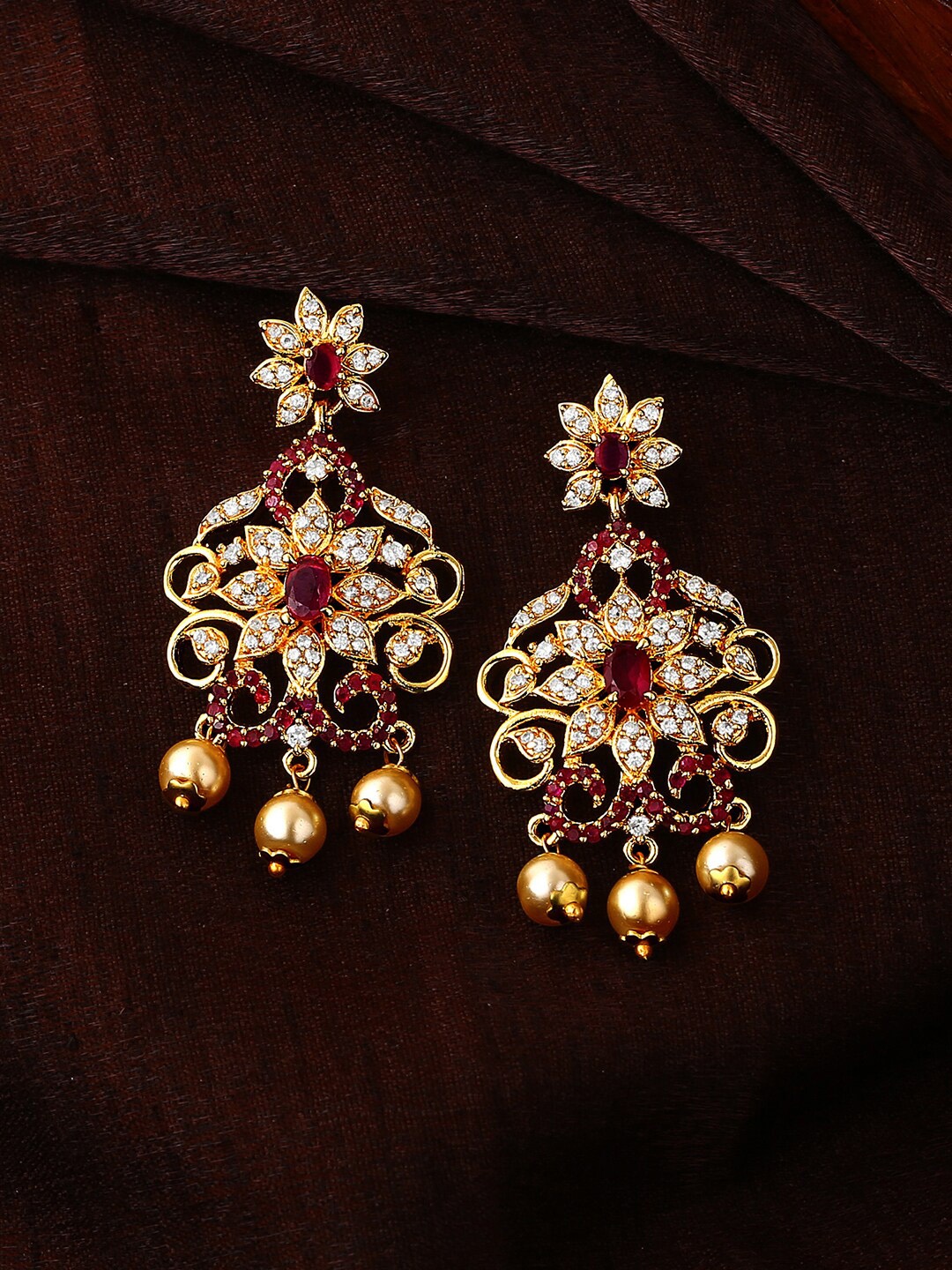 

Estele Floral Drop Earrings, Gold