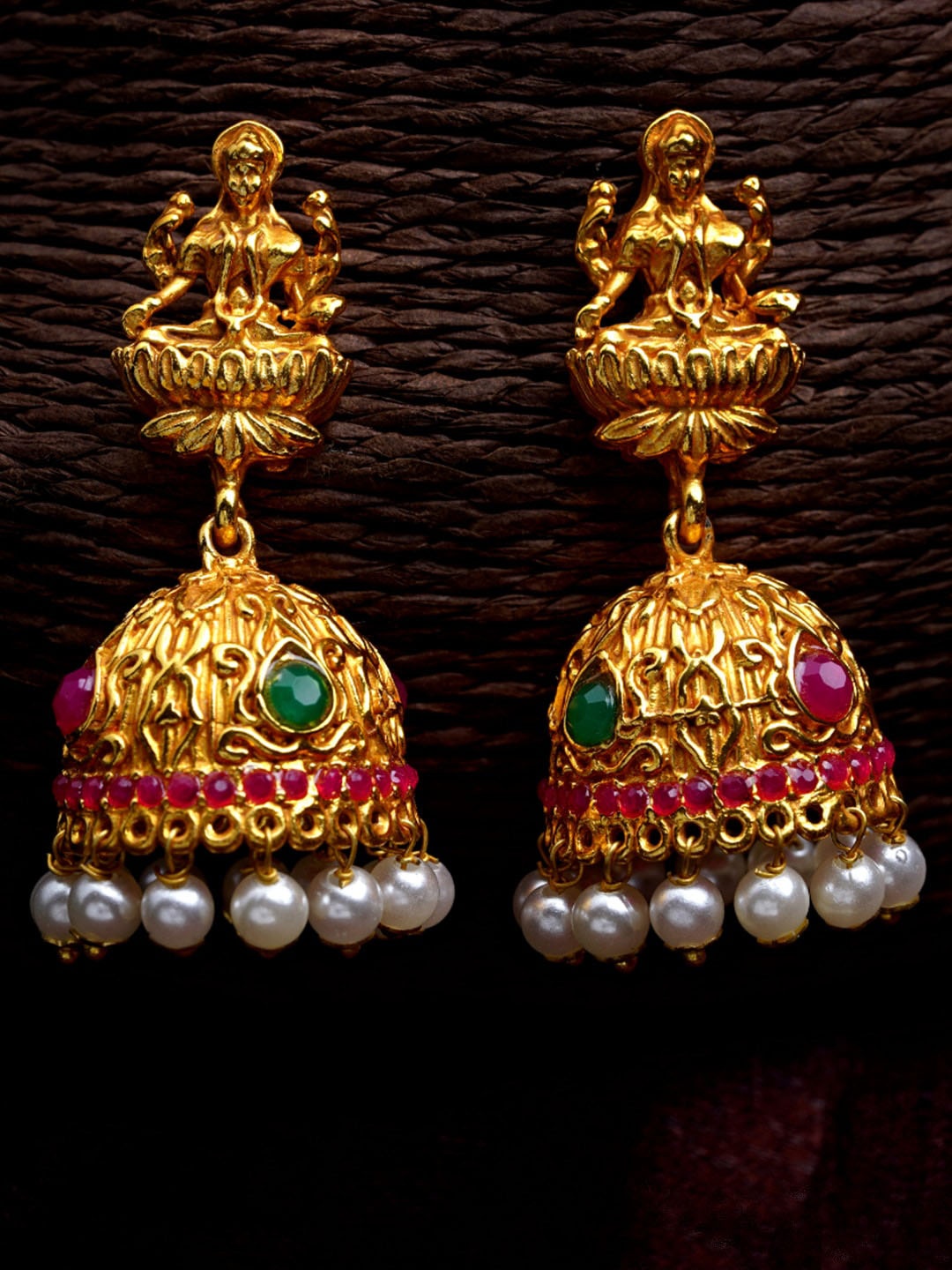 

Estele Gold-Plated Classic Jhumkas Earrings, Pink