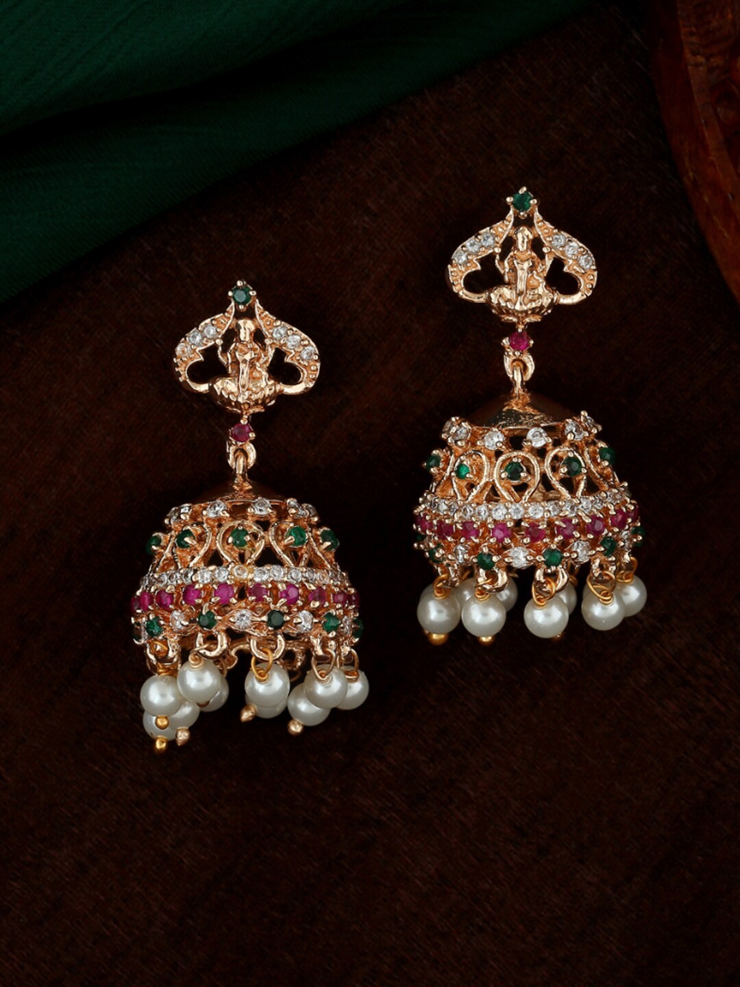 

Estele Classic Jhumkas Earrings, Pink