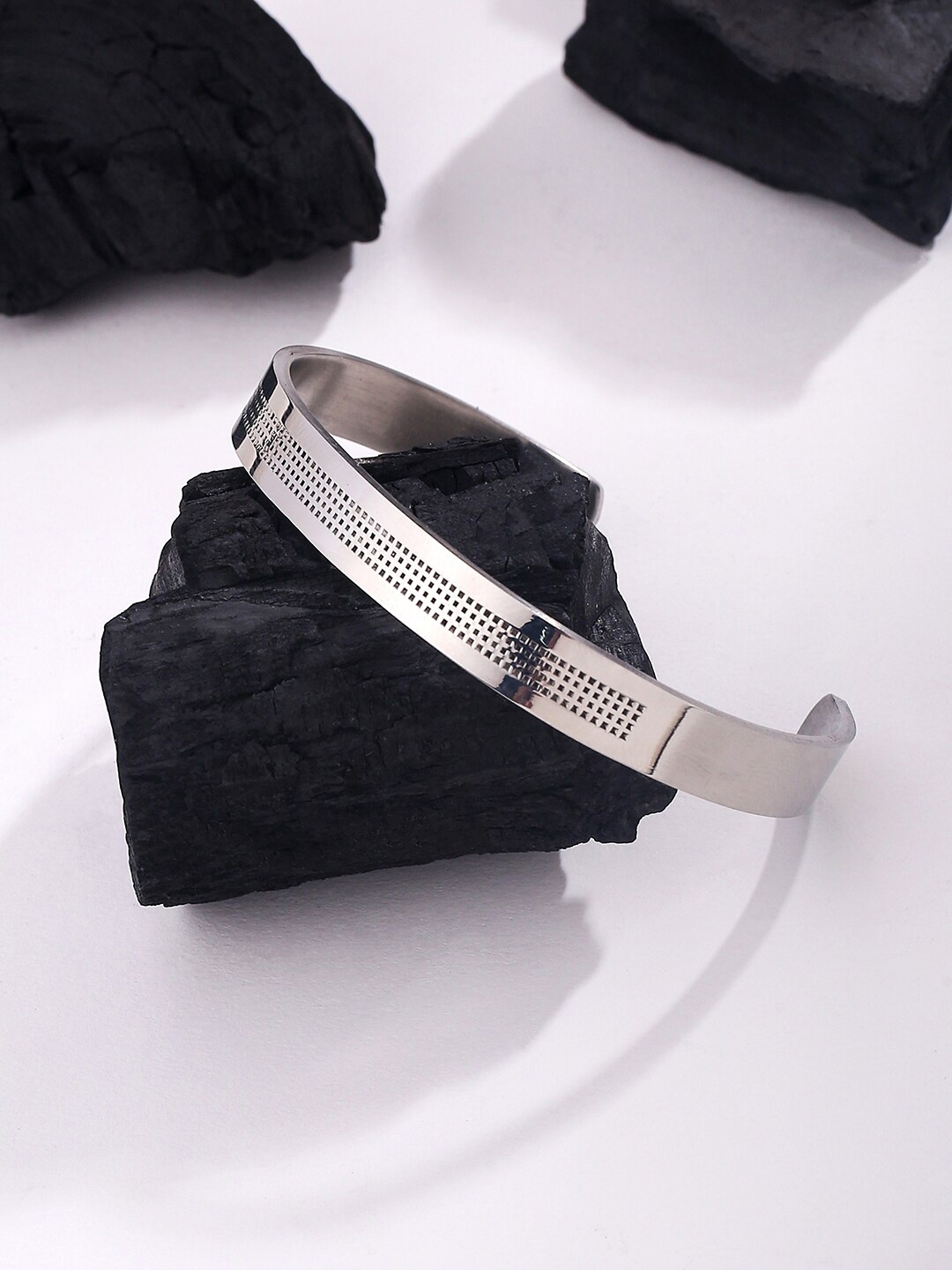 

VIRAASI Men Silver-Plated Cuff Bracelet