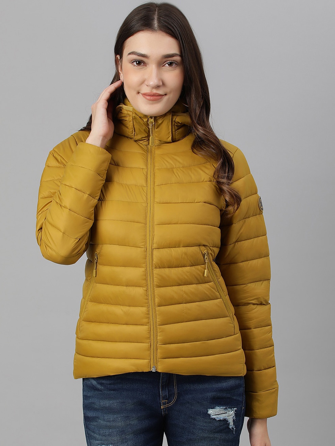 

Woodland Women Puffer Jacket, Mustard
