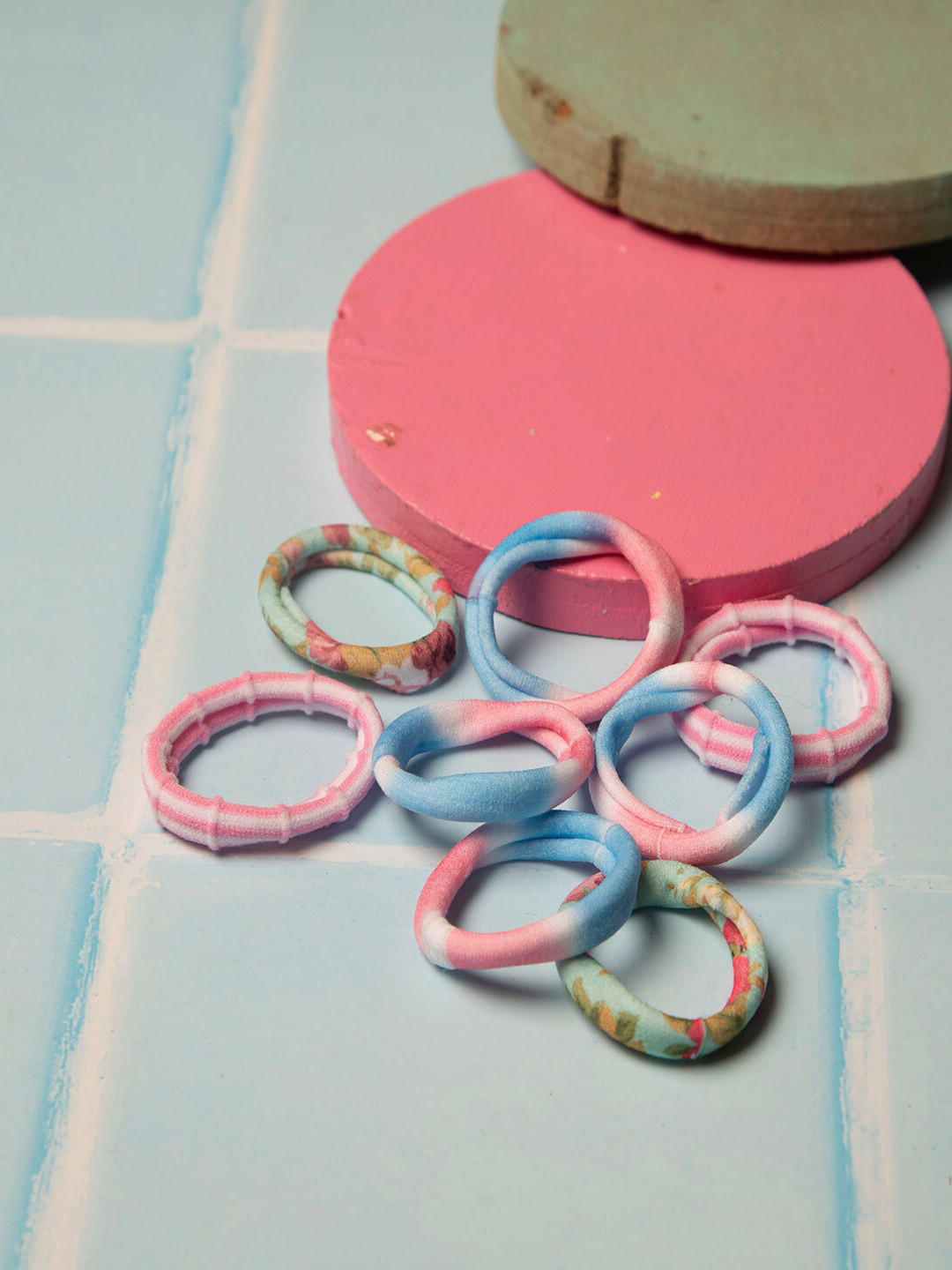 

Jewelz Women Set Of 8 Ponytail Holders, Blue