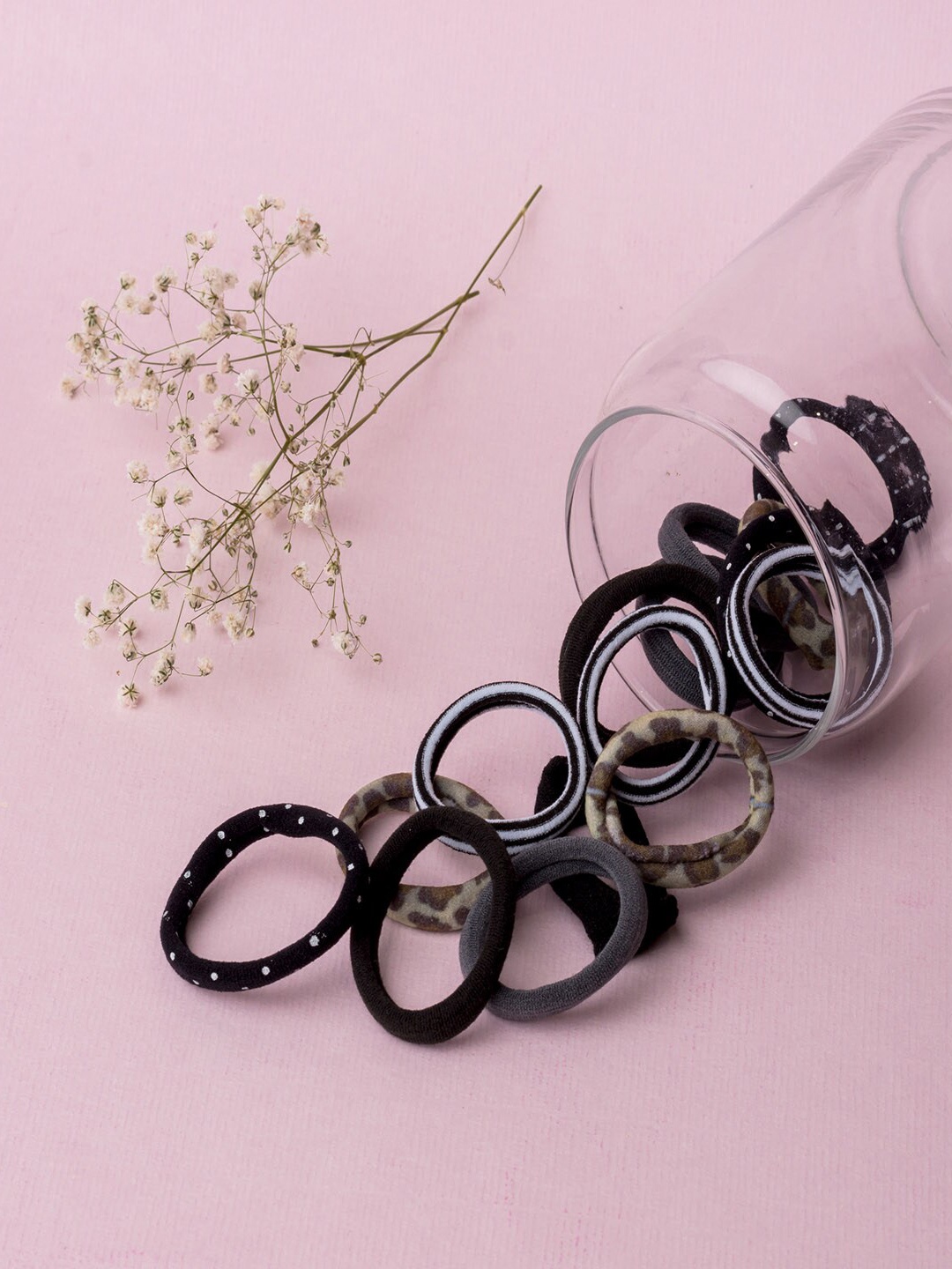 

Jewelz Women Set Of 15 Ponytail Holders, Black