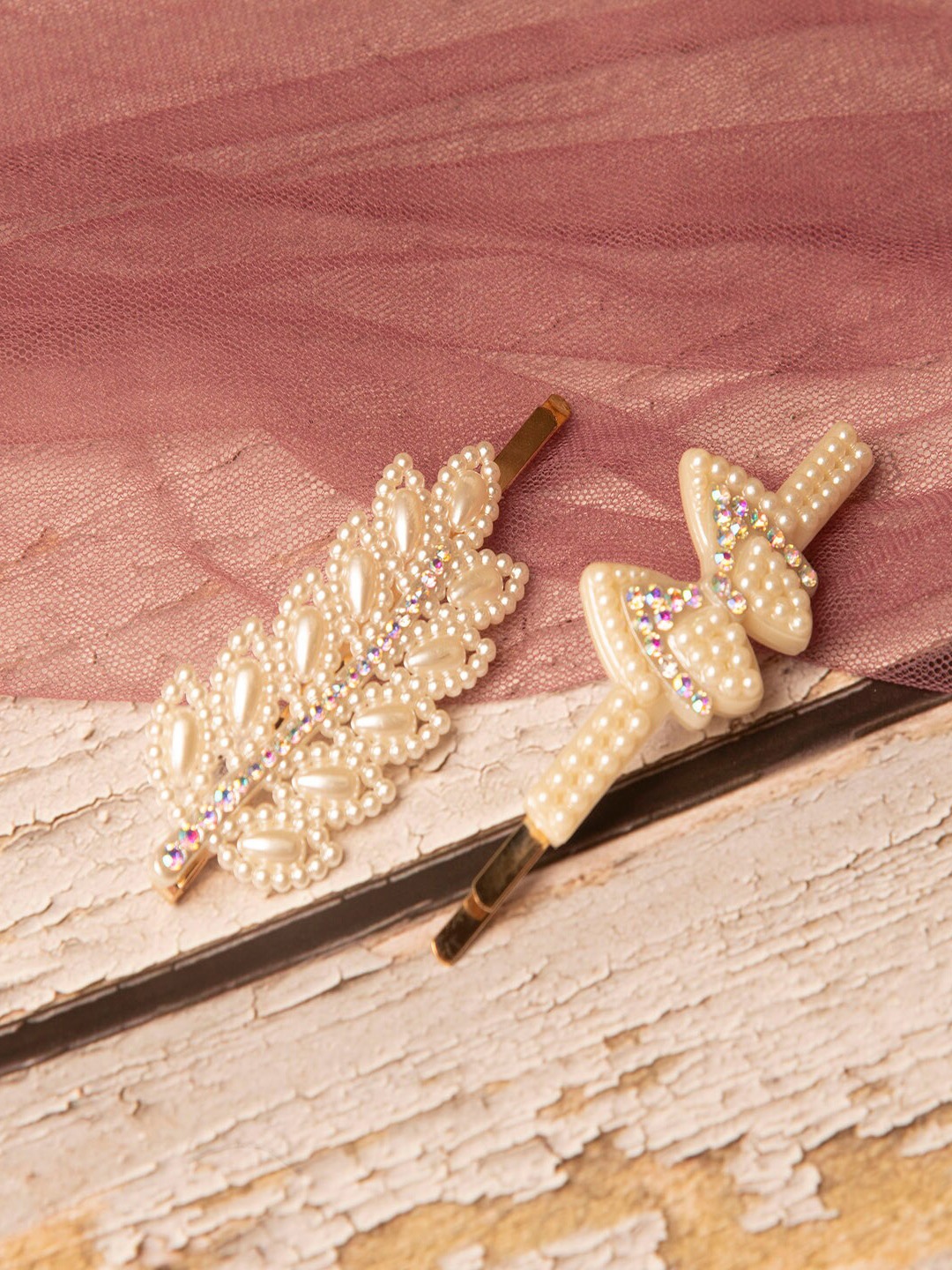 

Jewelz Women Set of 2 Embellished Bobby Pins, Gold