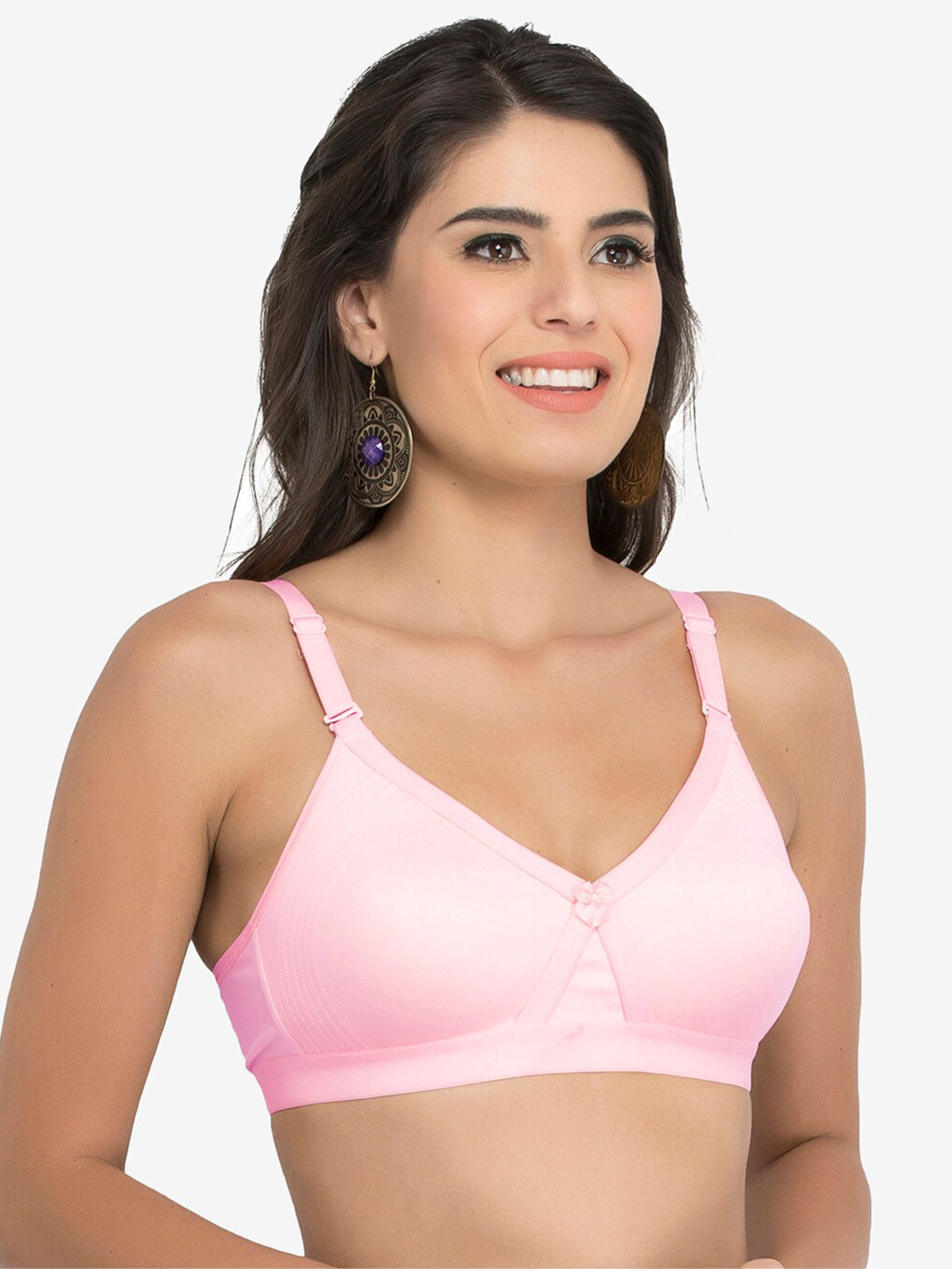 

College Girl Non Padded Cotton T-shirt Bra, Pink