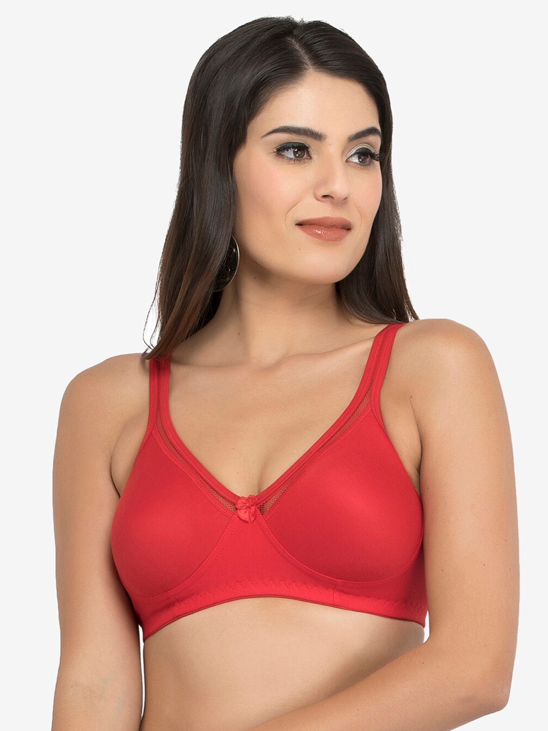 

College Girl Non Padded Cotton T-shirt Bra, Red