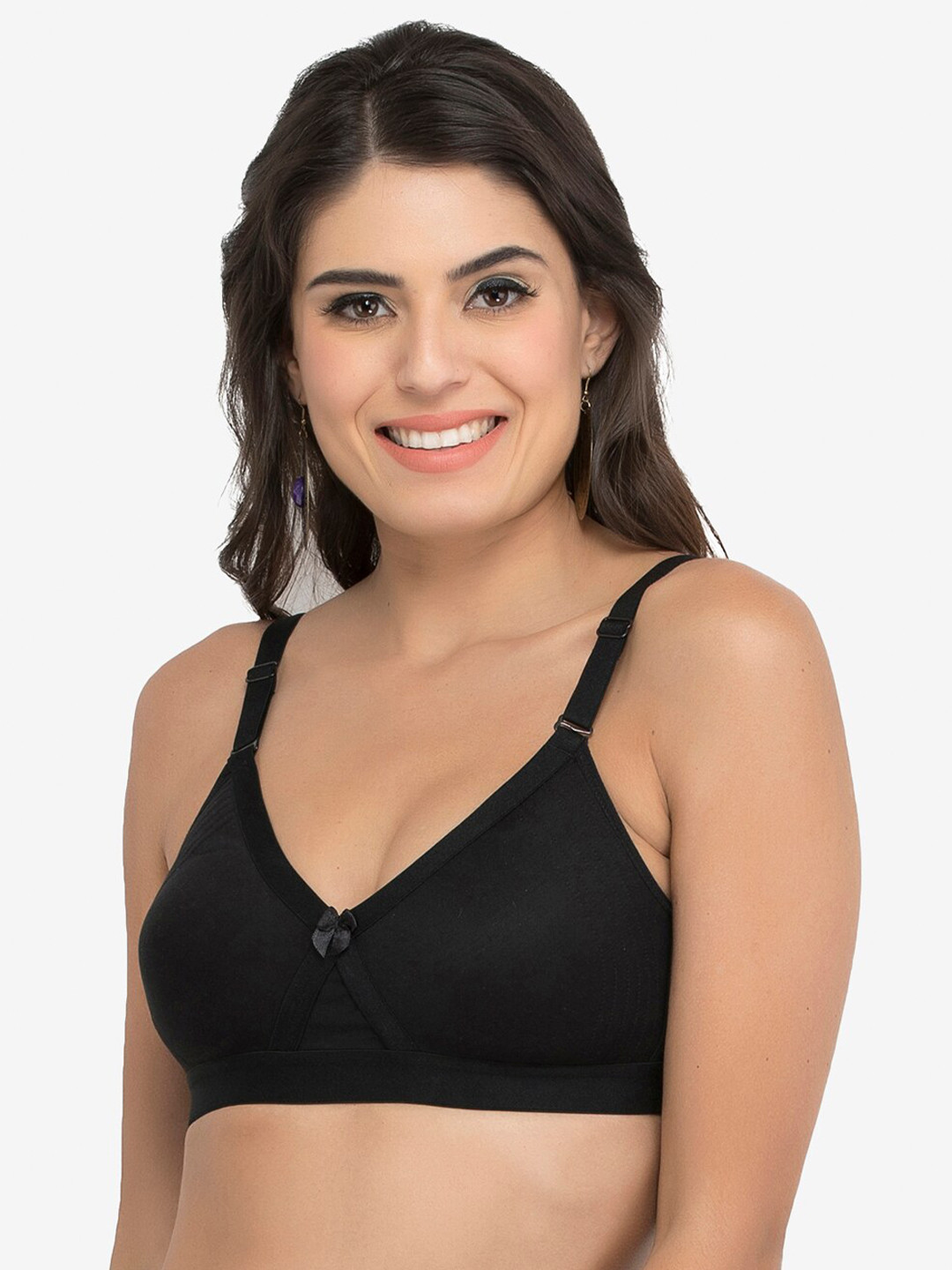 

College Girl Non Padded Cotton T-shirt Bra, Black