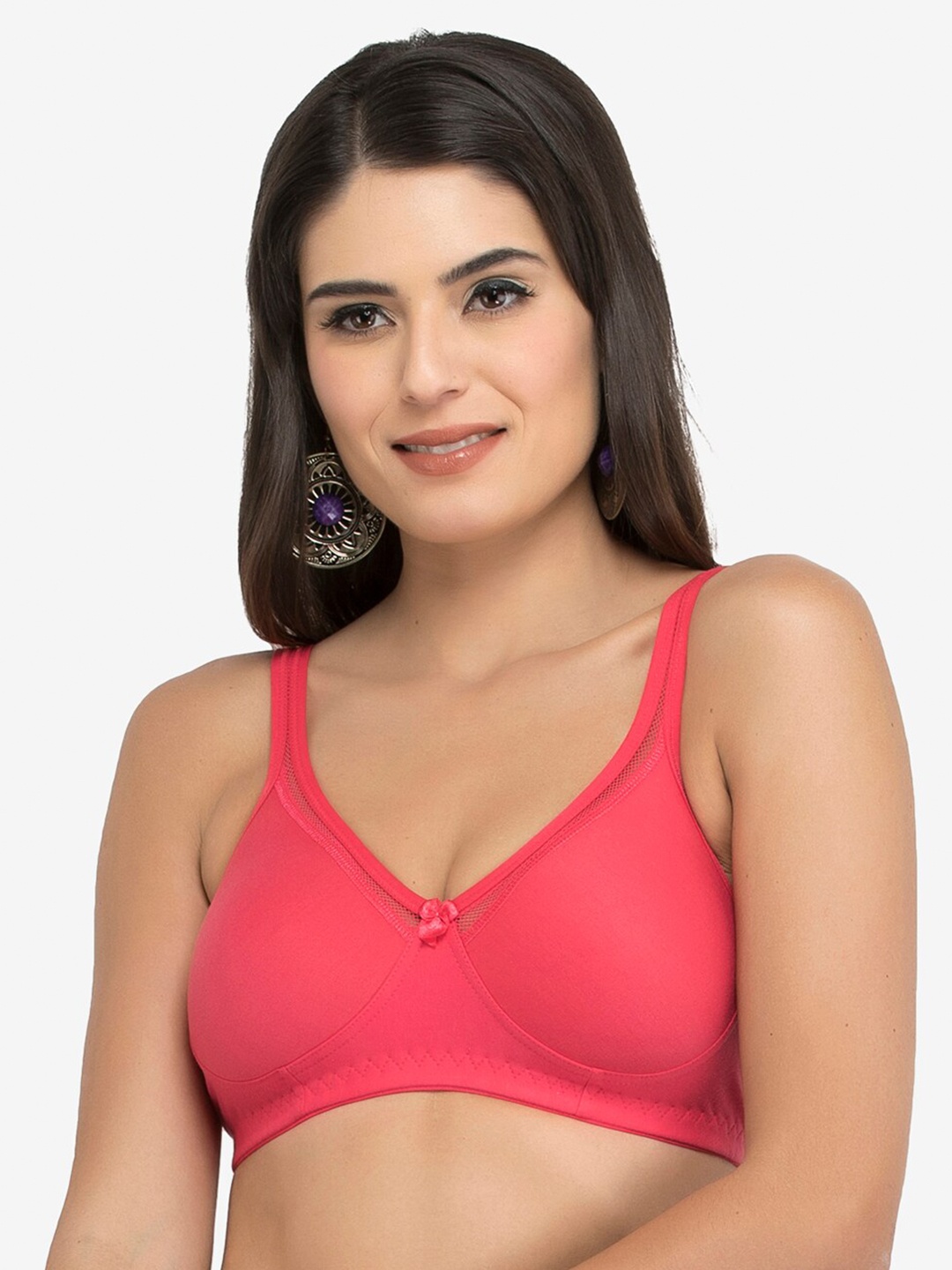 

College Girl Non Padded Cotton T-shirt Bra, Red