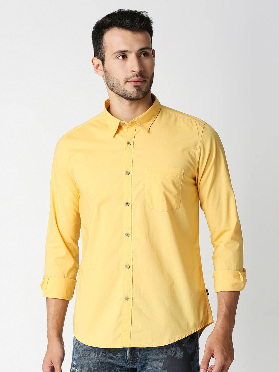 

Pepe Jeans Men Regular Fit Cotton Casual Shirt, Yellow