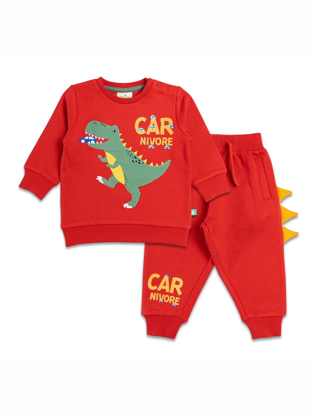 

JusCubs Boys Pure Cotton Printed T-shirt with Pyjamas, Red