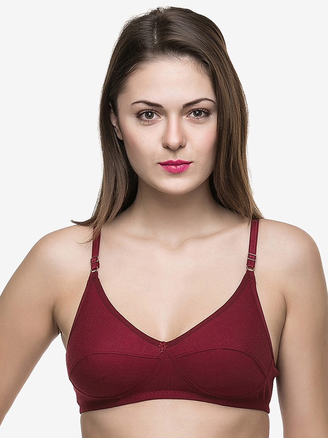 

Docare Non Padded Cotton Full Coverage Bra, Maroon