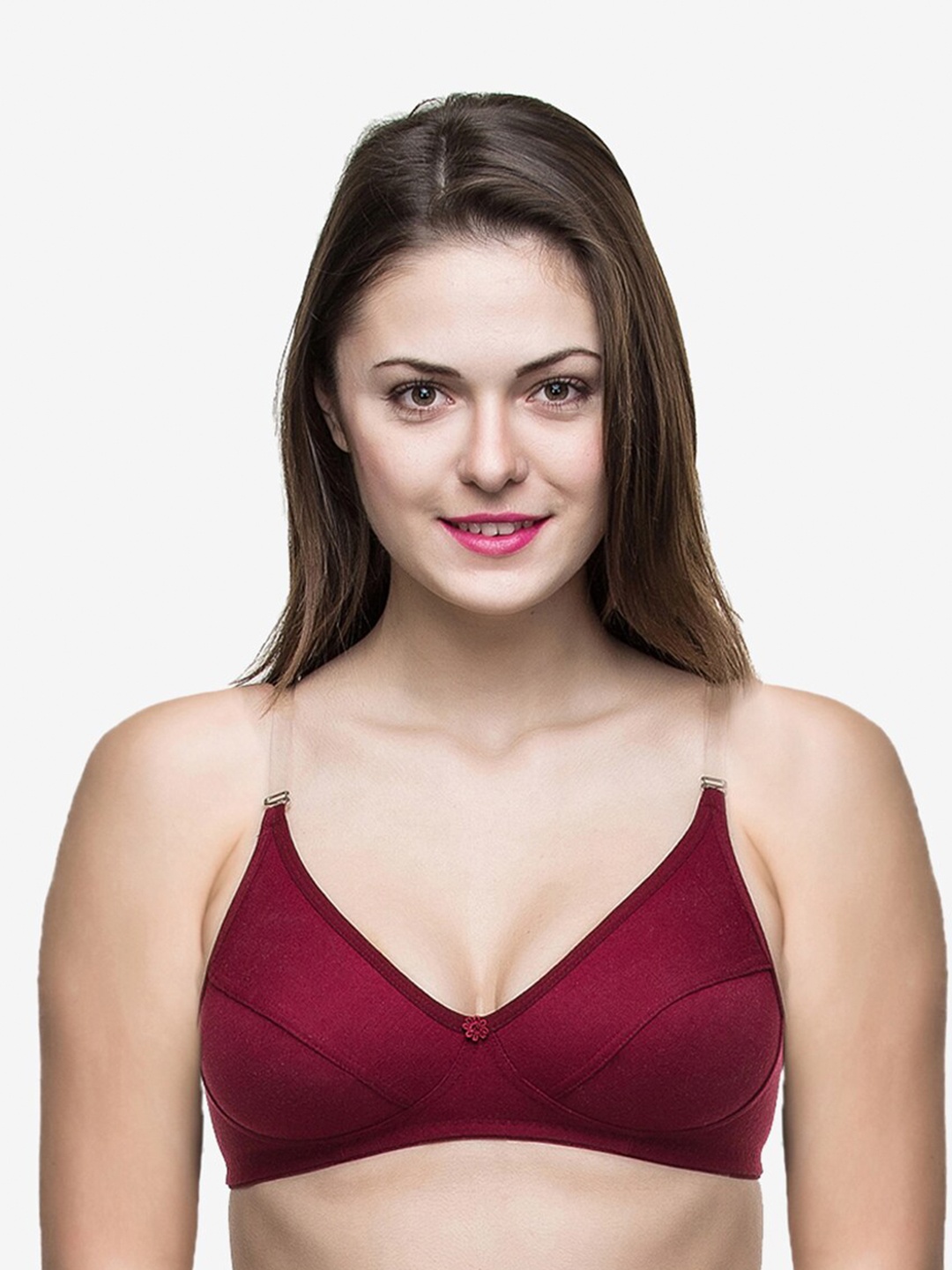 

Docare Non Padded Cotton Full Coverage Bra, Maroon