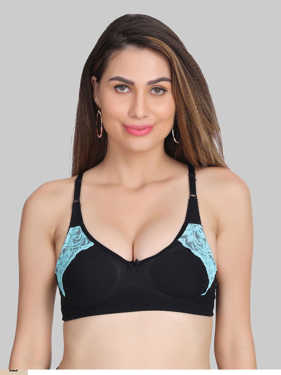 

Innocence Non Padded Cotton Bra, Black