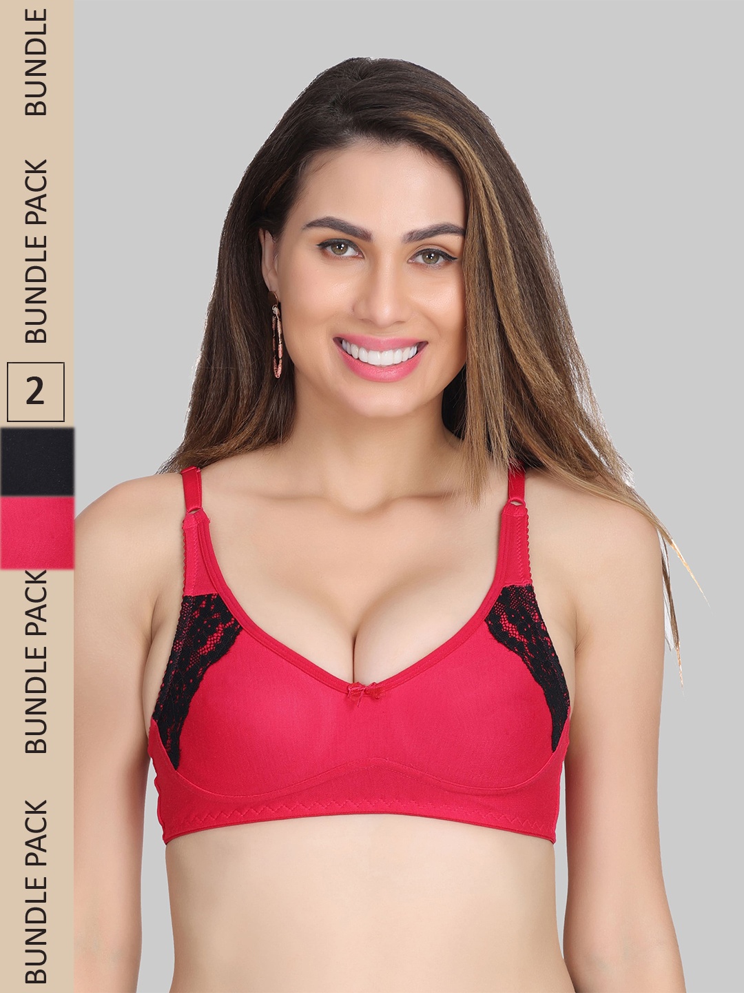 

Innocence Red & Black Bra