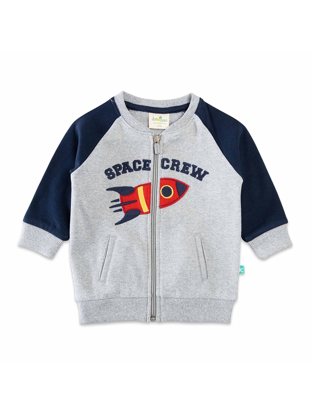 

JusCubs Boys Grey Cotton Colourblocked Sweatshirt