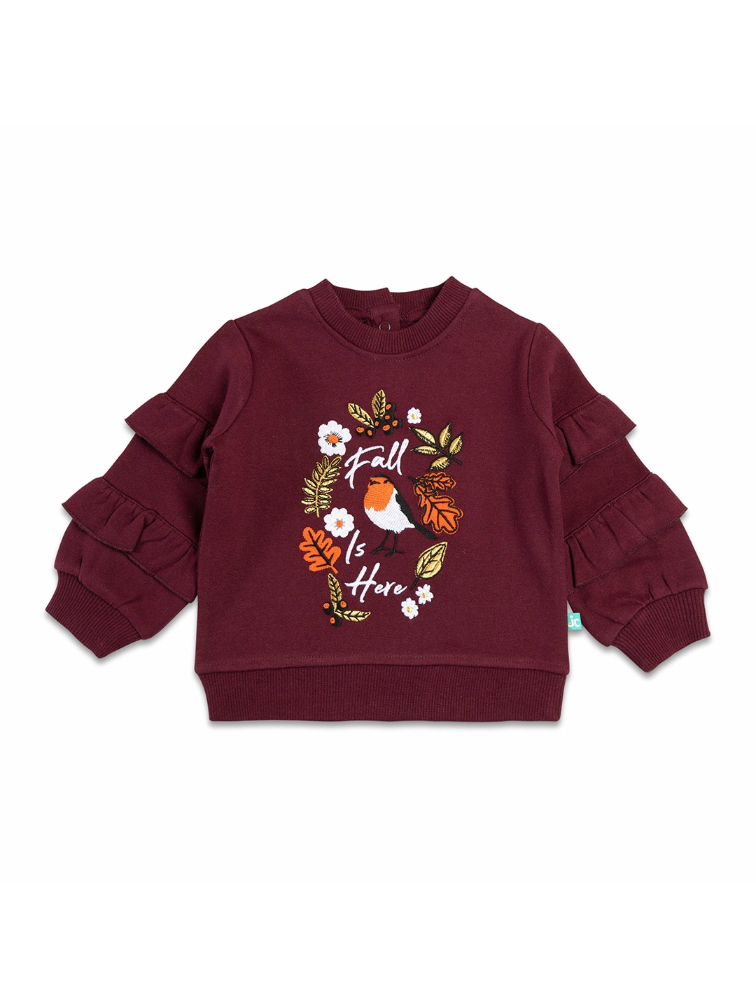 

JusCubs Girls Maroon Cotton Printed Sweatshirt