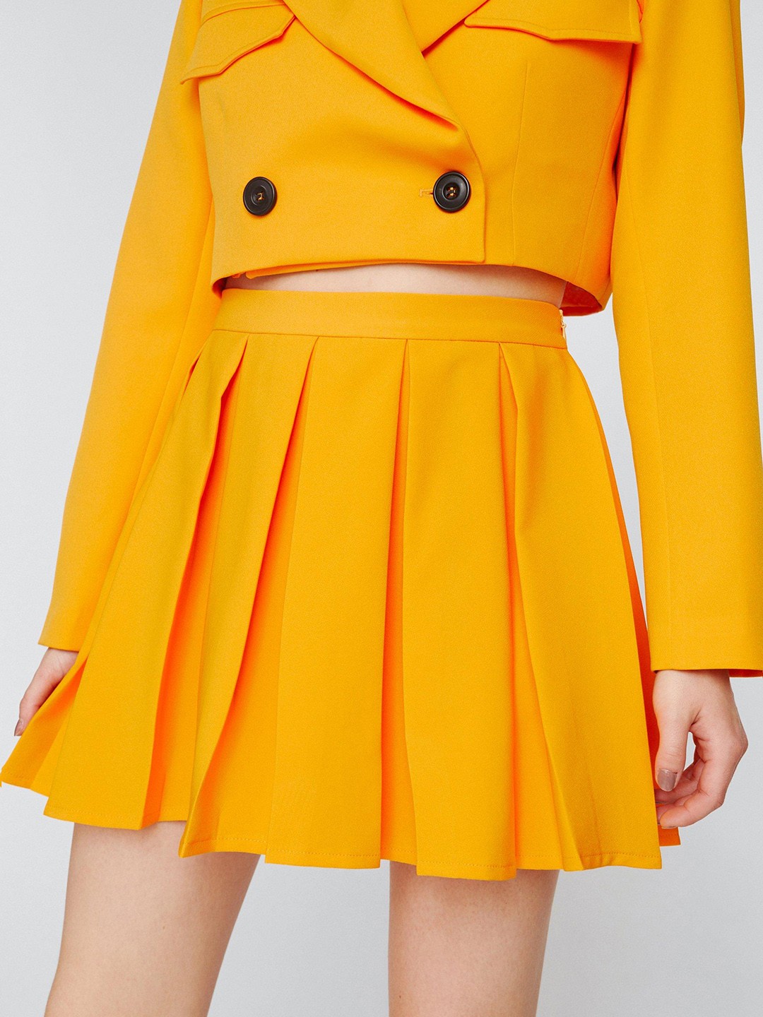 

NASTY GAL Pleated High Waist Mini Tennis Skirt, Orange