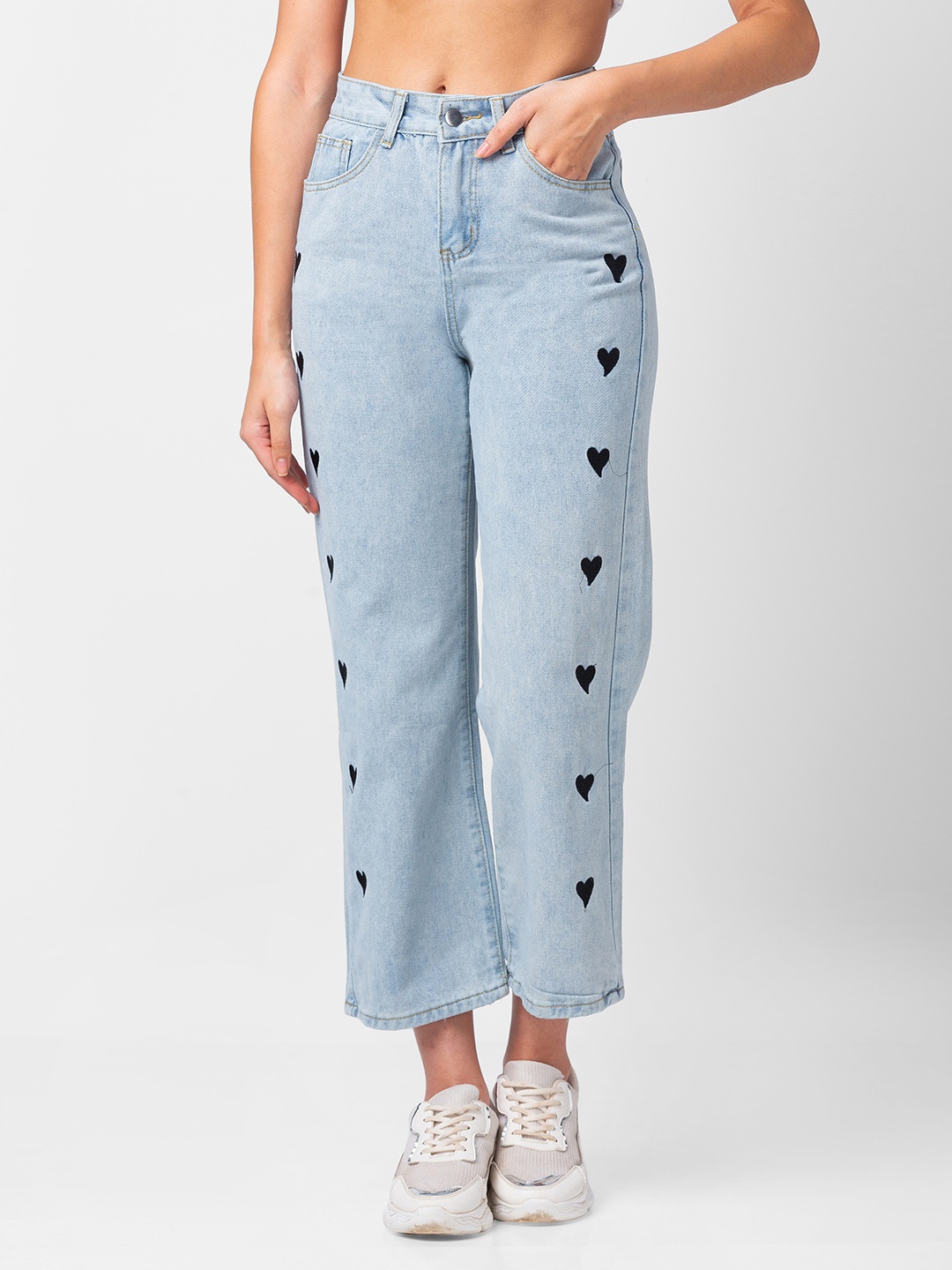 

BoStreet Women High-Rise Embroidered Jeans, Blue