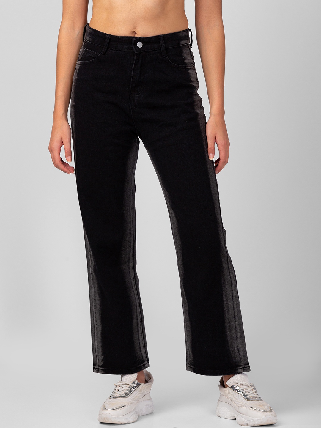 

BoStreet Women Black Relaxed Fit High-Rise Jeans
