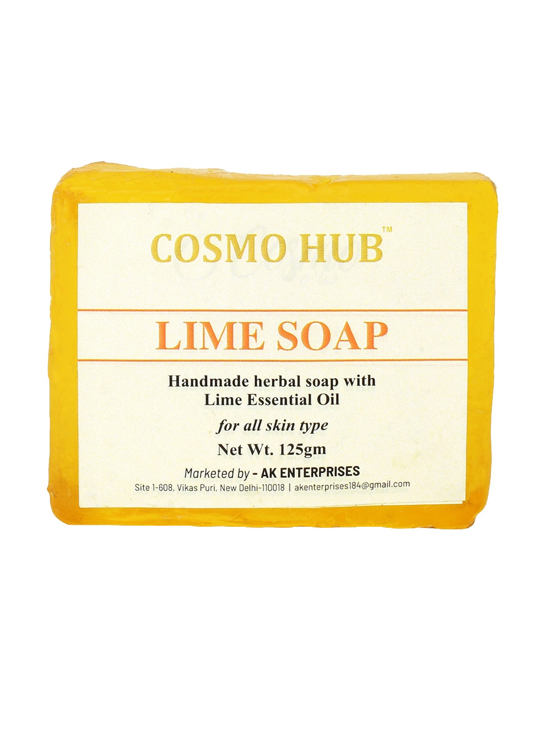 

COSMO HUB Lime Handmade Herbal Soap - 125 g, Yellow