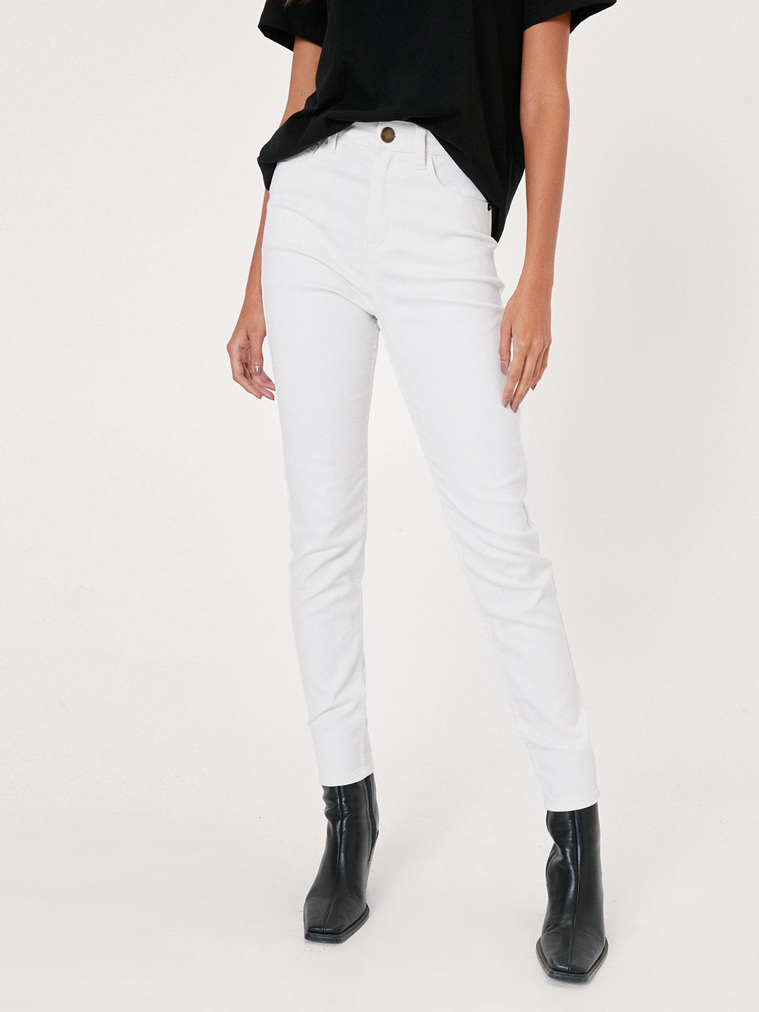 

NASTY GAL Women Skinny Fit High-Rise Jeans, White
