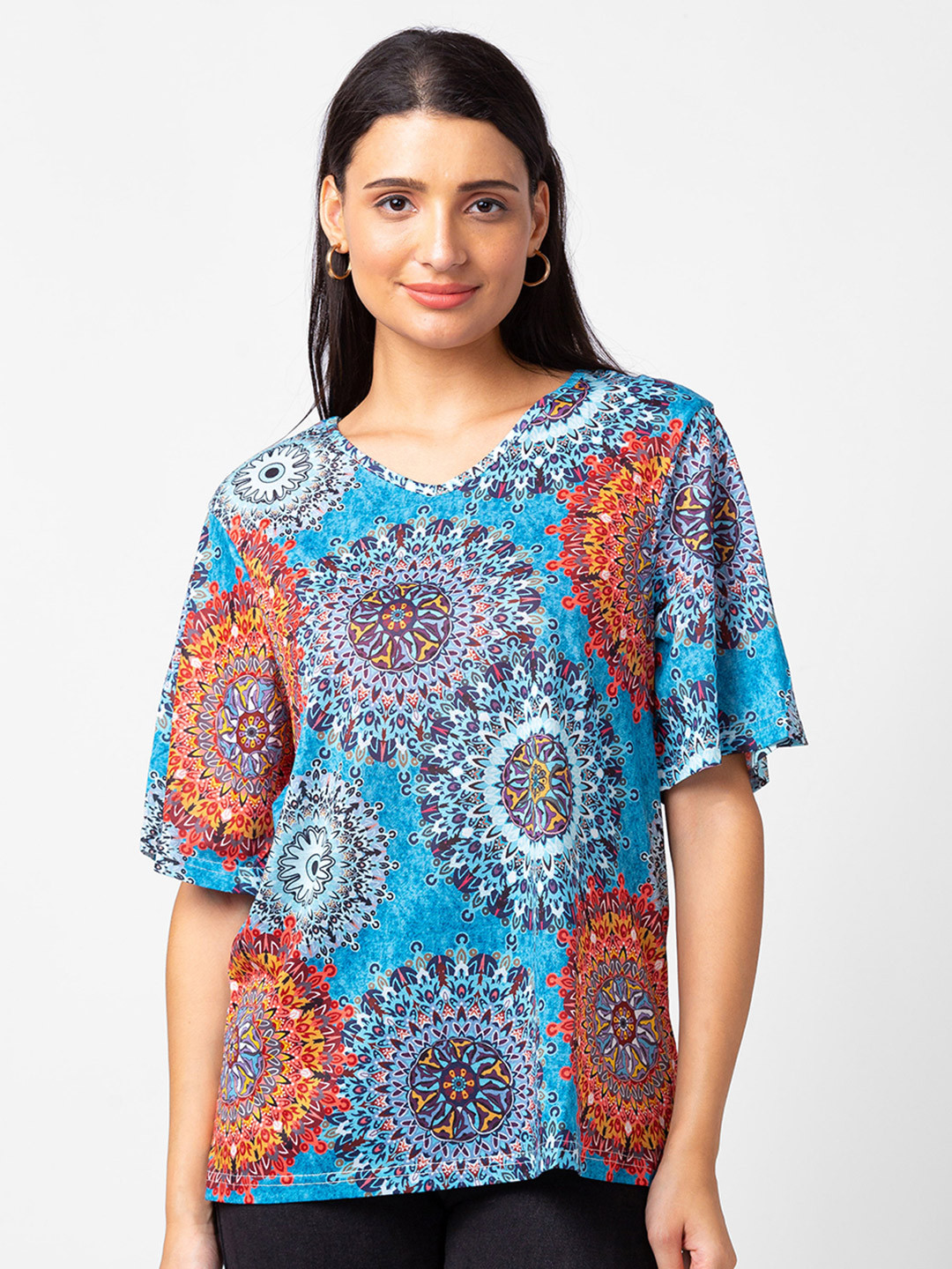 

StyleCast Print Bohemian Top, Blue