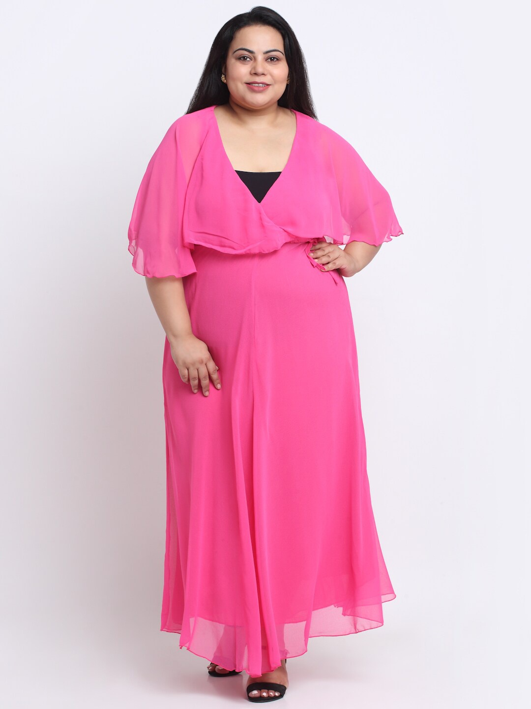 

sindrellastorie Pink Georgette Maxi Maxi Dress
