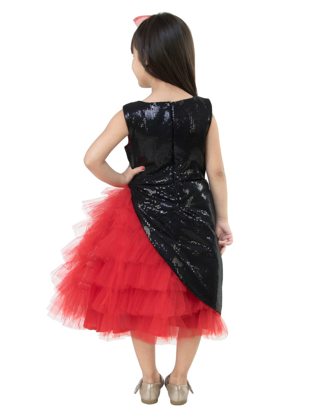 

Samsara Couture Embellished Crepe Silk Dress, Red