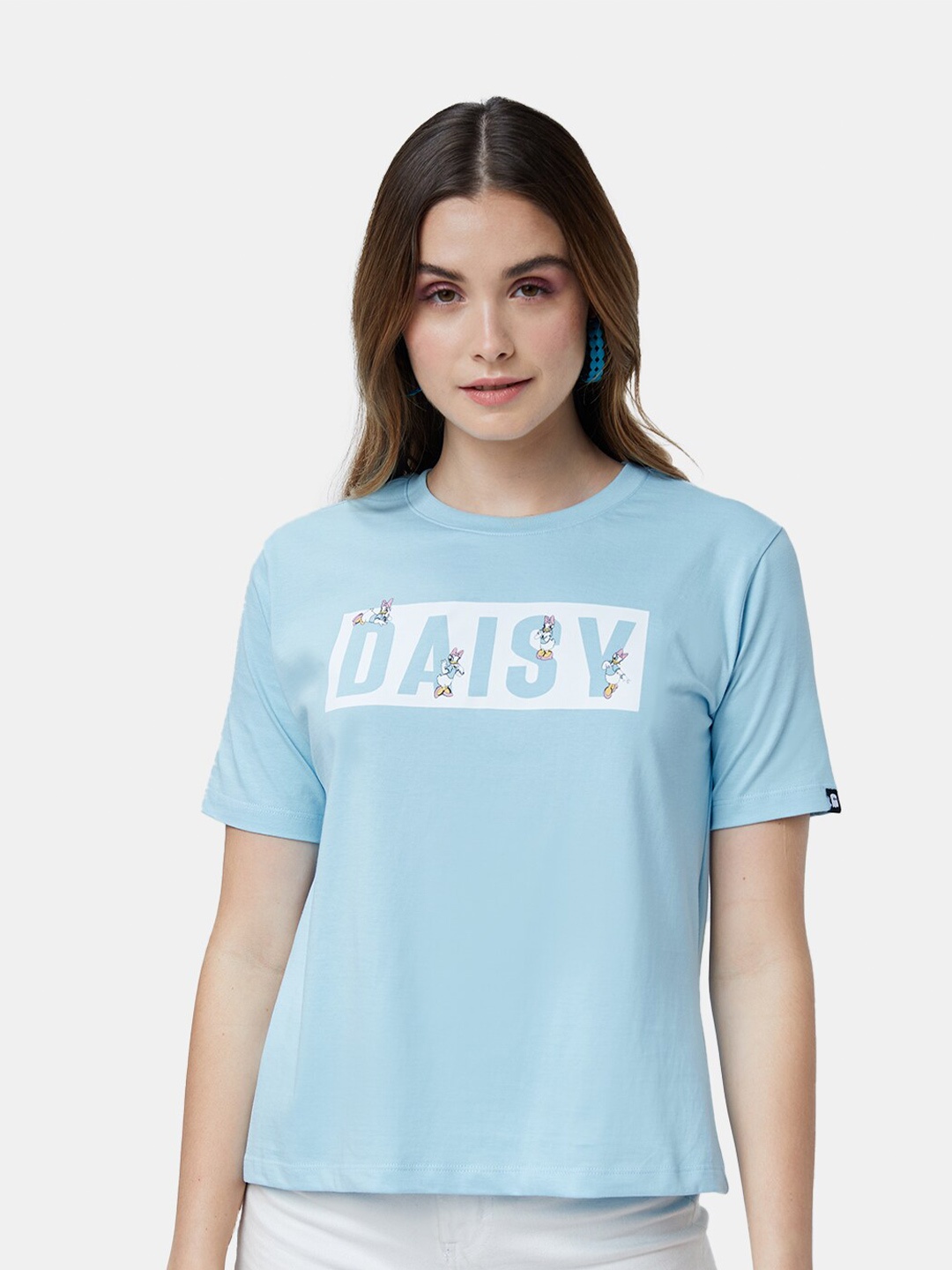 

The Souled Store Women Blue Cotton Typography Printed T-shirt