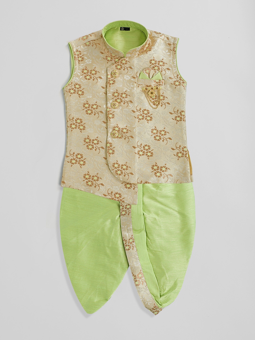 

KIDS FARM Floral Kurta Dhoti Set, Lime green