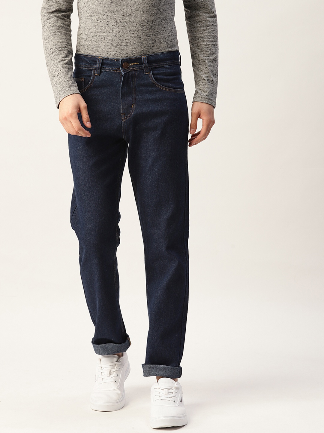 

PARIS HAMILTON Men Straight Fit Stretchable Jeans, Navy blue