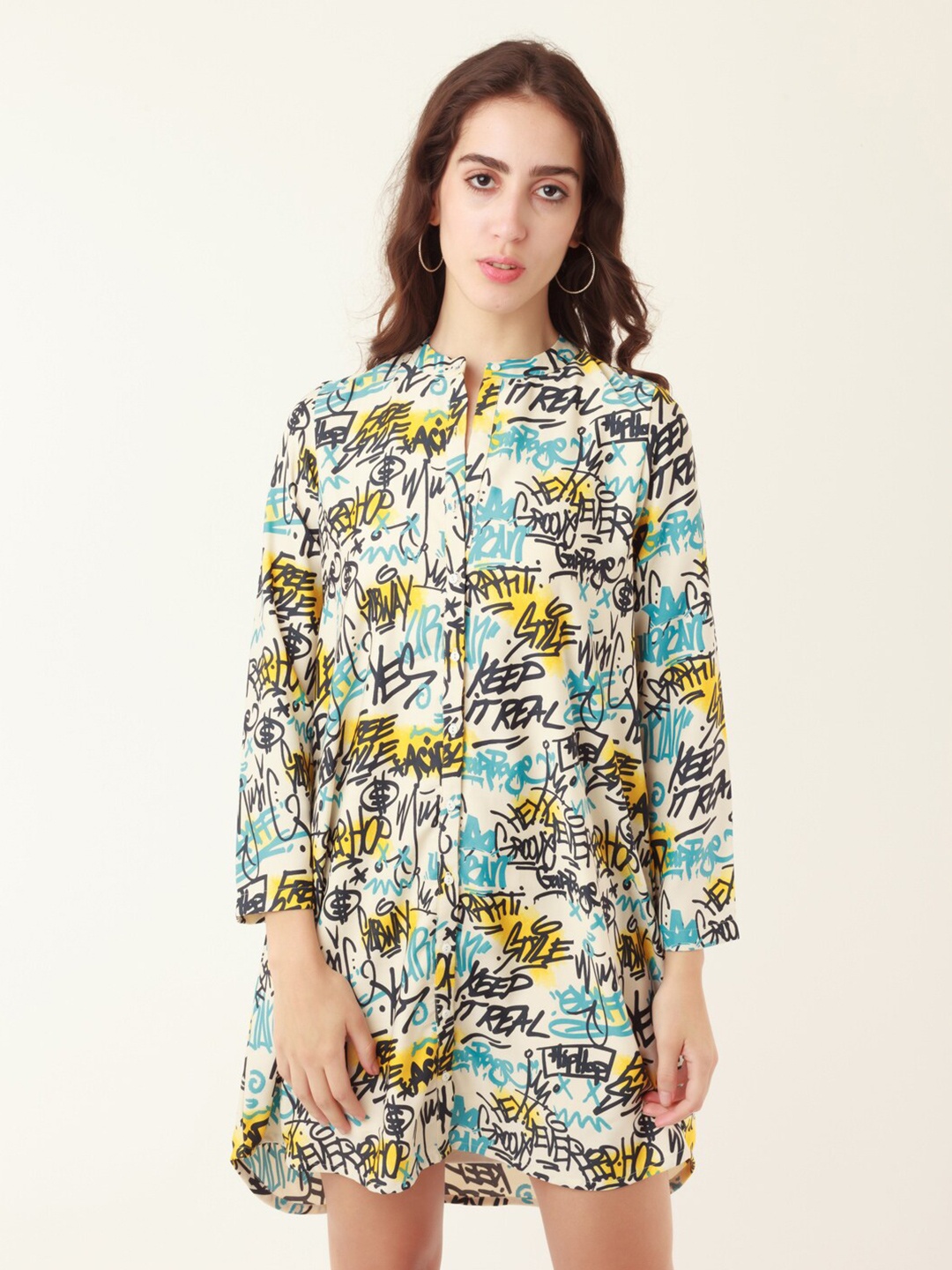 

Zink London Floral A-Line Dress, Off white
