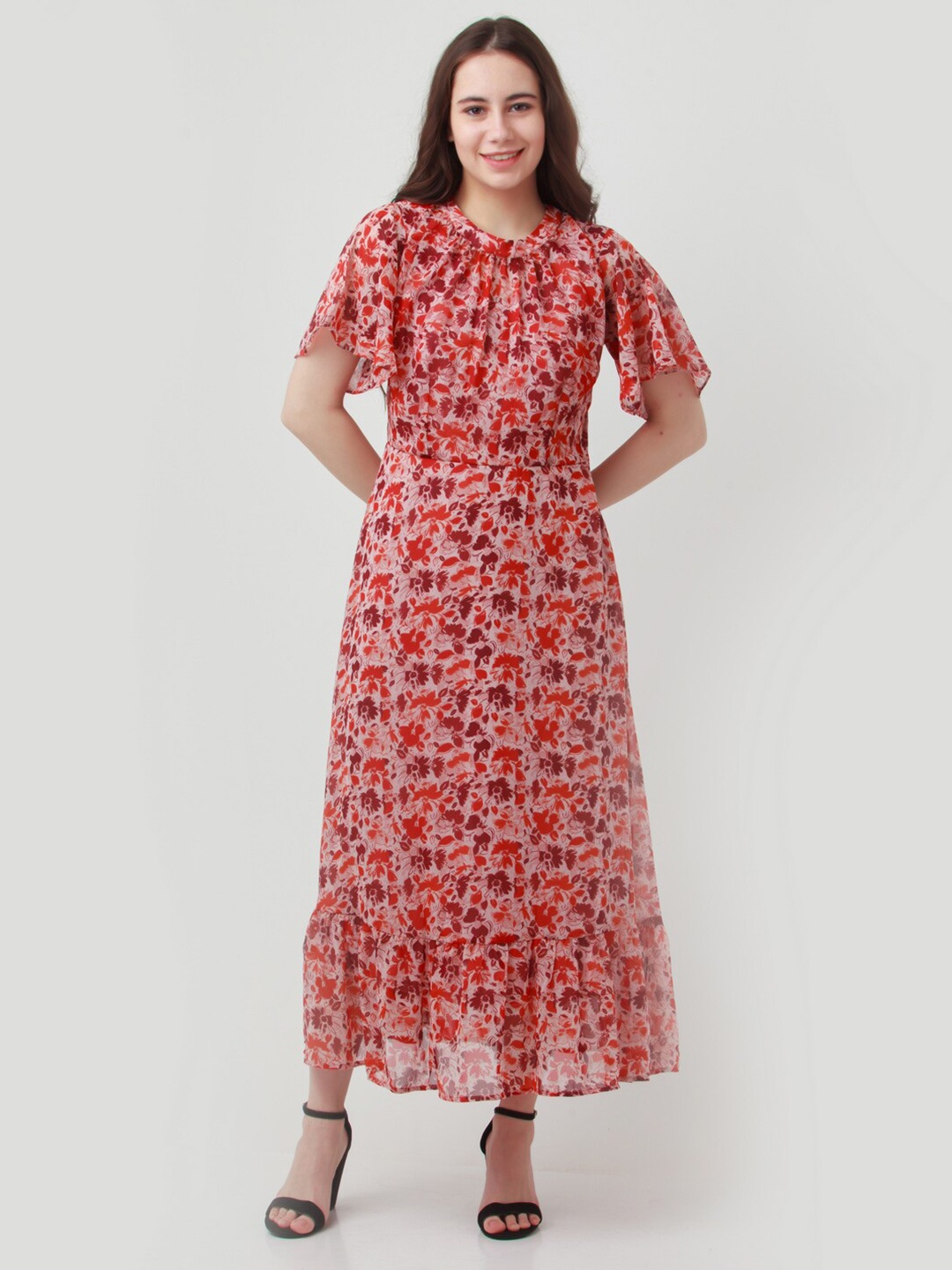 

Zink London Floral Printed Maxi Dress, Pink