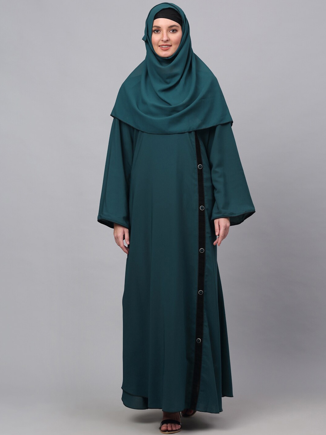 

KLOTTHE Embellished Detail Burqa With Scarf, Teal