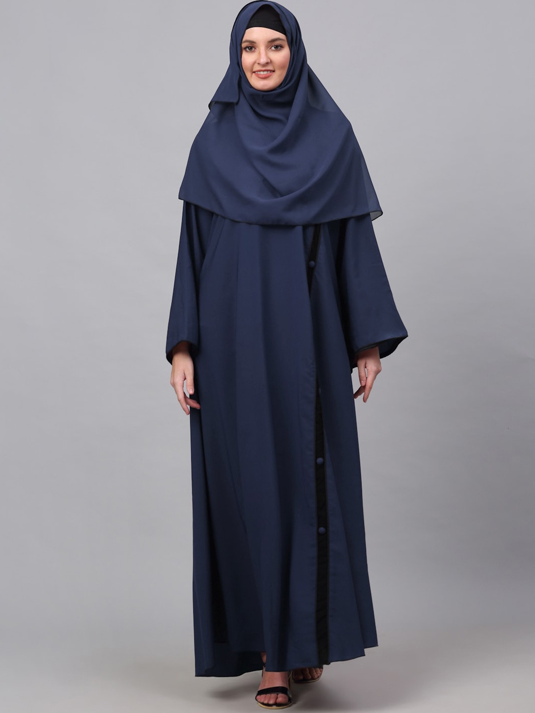 

KLOTTHE Embellished Detail Burqa With Scarf, Blue