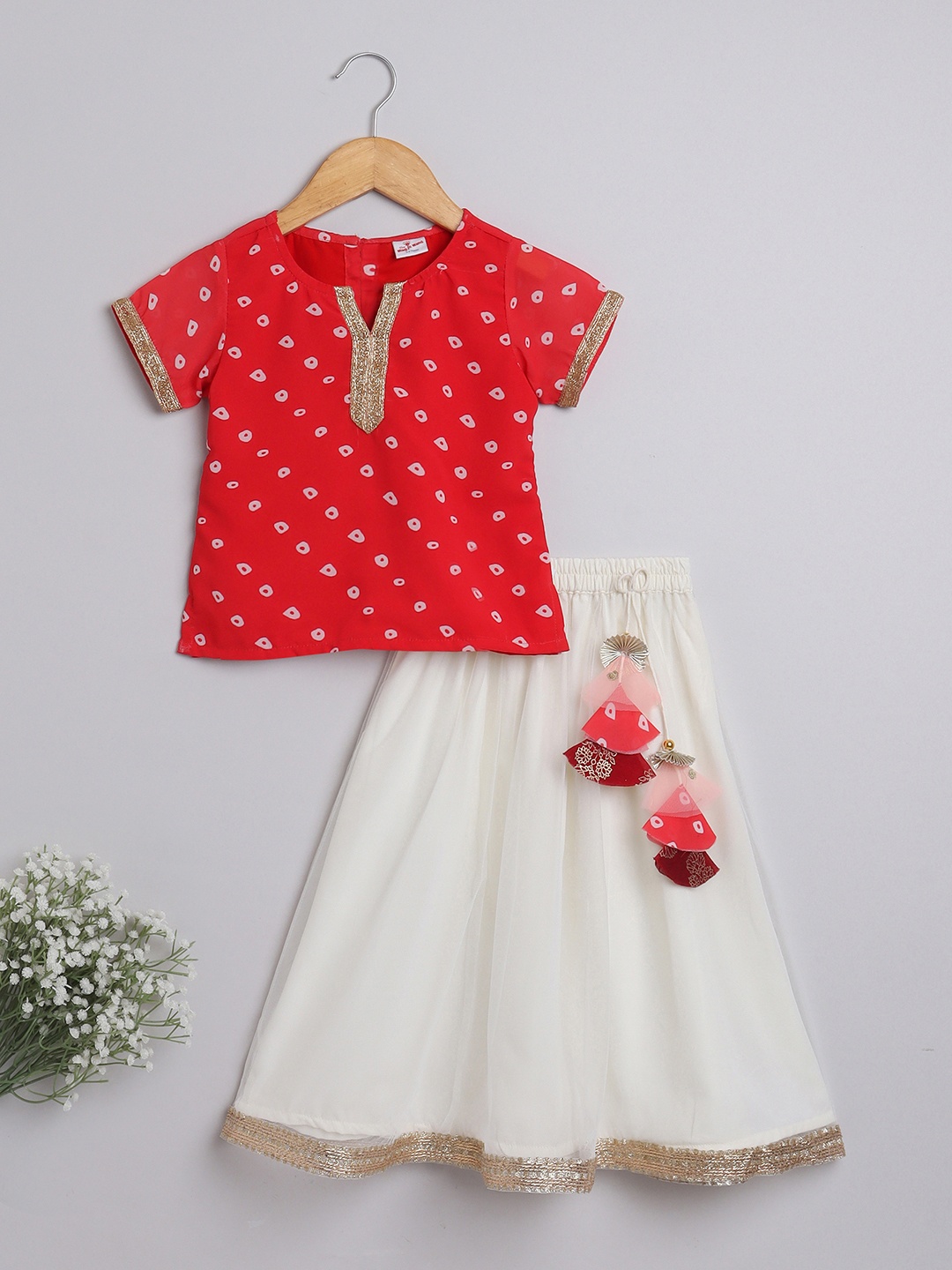 

The Magic Wand GirlsPrinted Ready to Wear Lehenga & Choli, Red