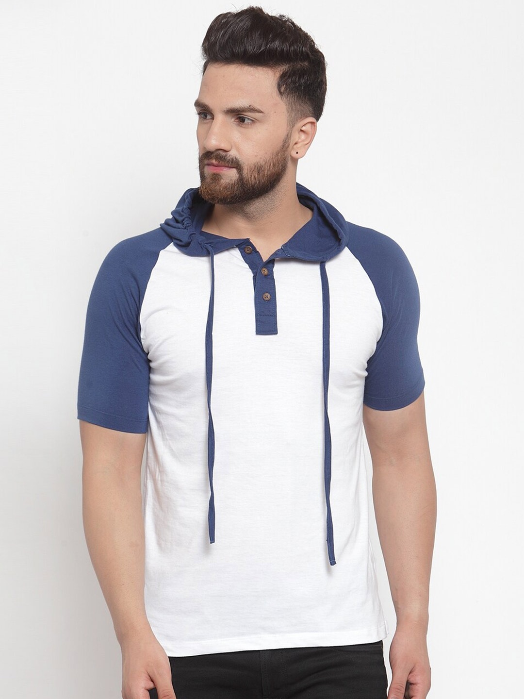 

Kalt Men Colourblocked Cotton T-shirt, White