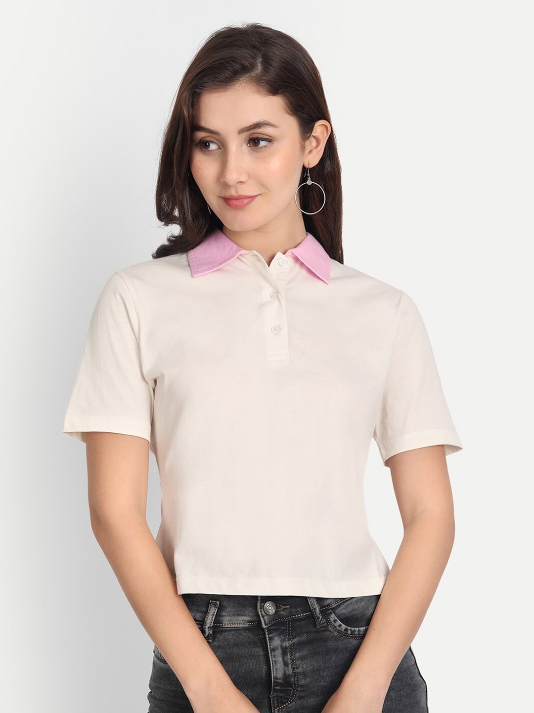

DOLSU Pure Cotton Shirt Style Top, White